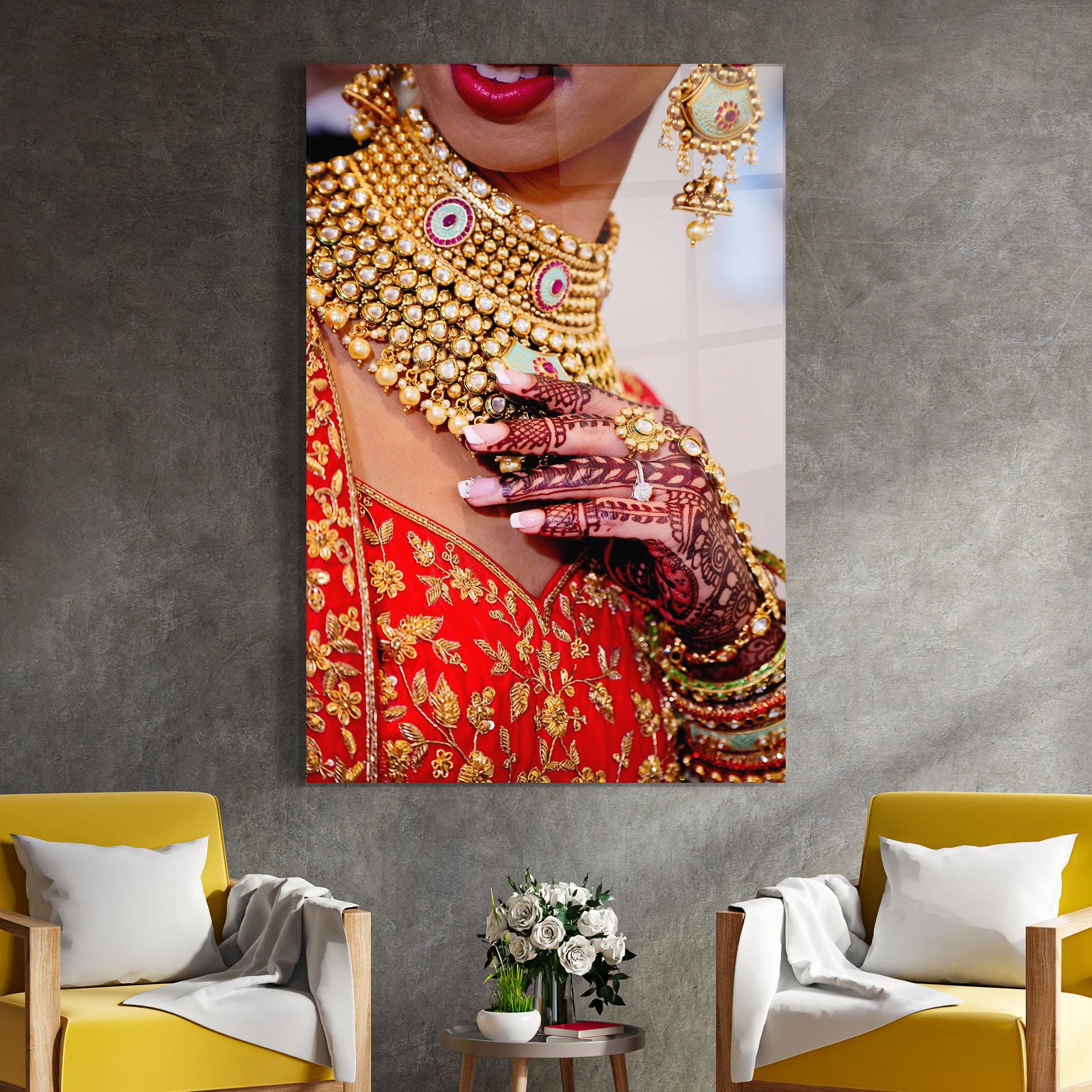 Üvegkép Gold Beautiful Jewelry mockup 4