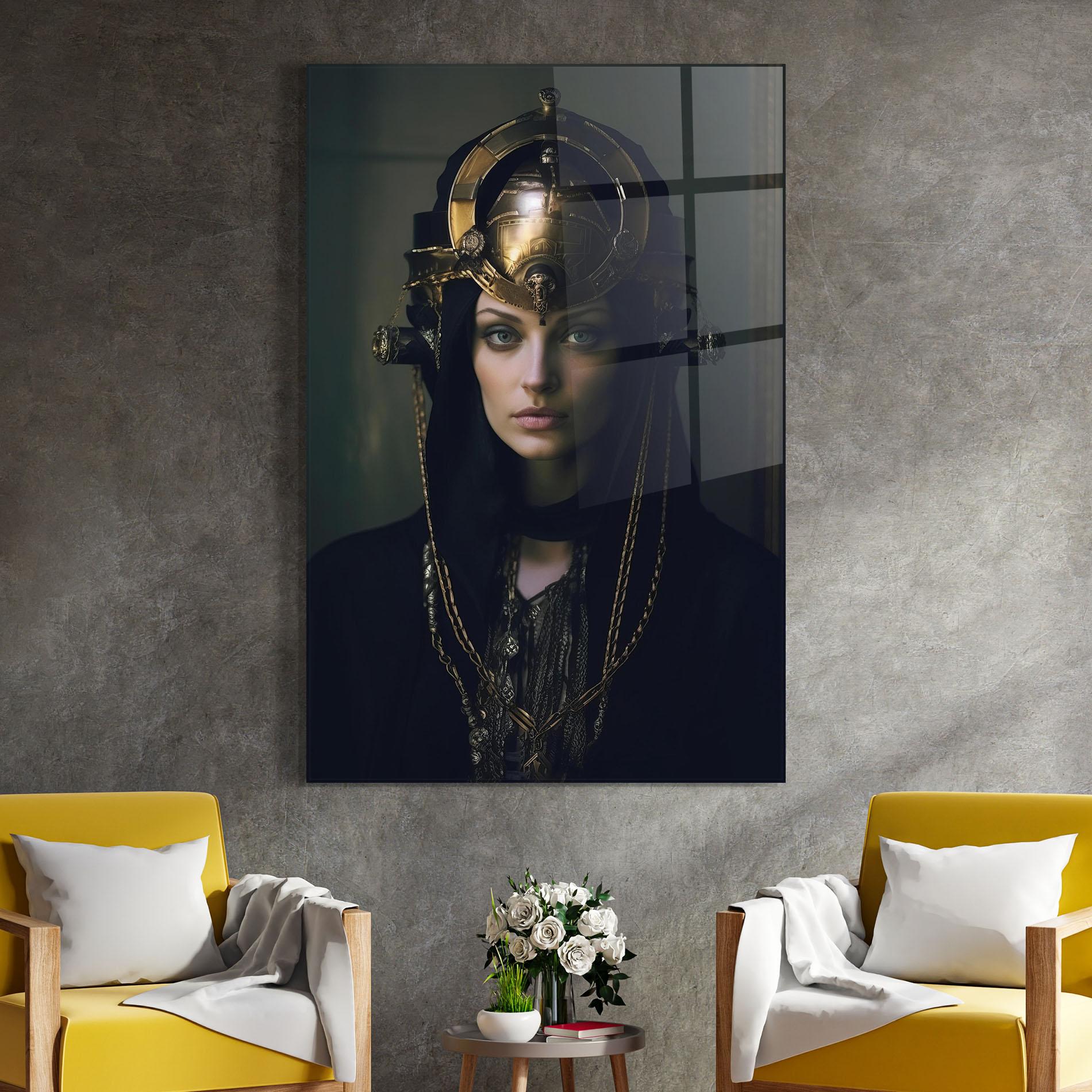 Üvegkép Gold Headpiece mockup 4