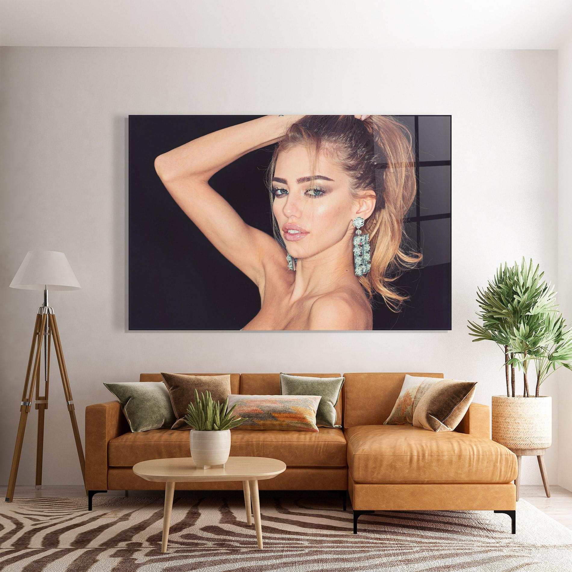 Üvegkép Flower Earrings mockup 7