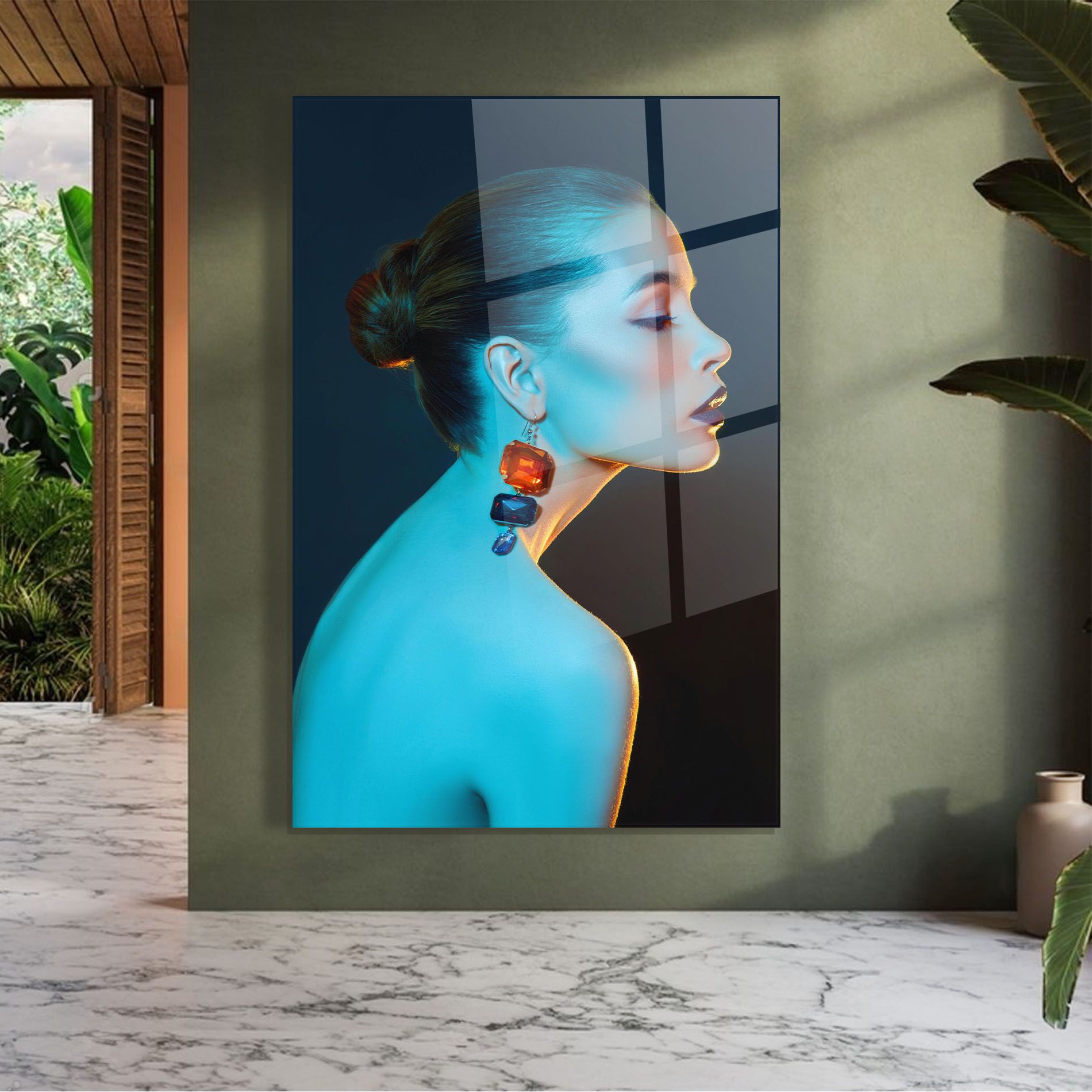 Blue Light Earring mockup 7