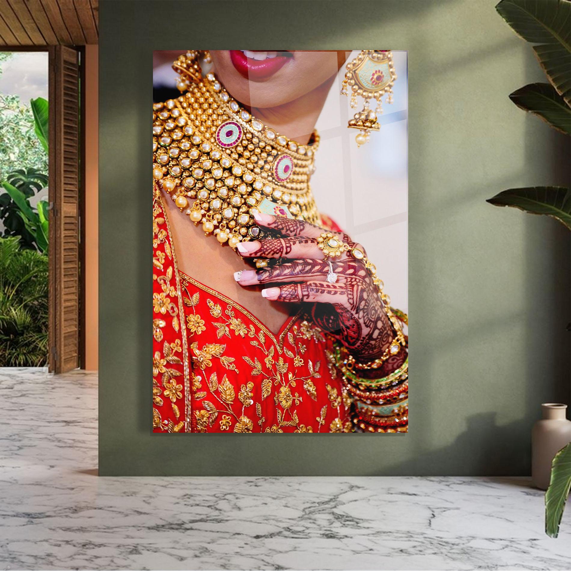 Üvegkép Gold Beautiful Jewelry mockup 7