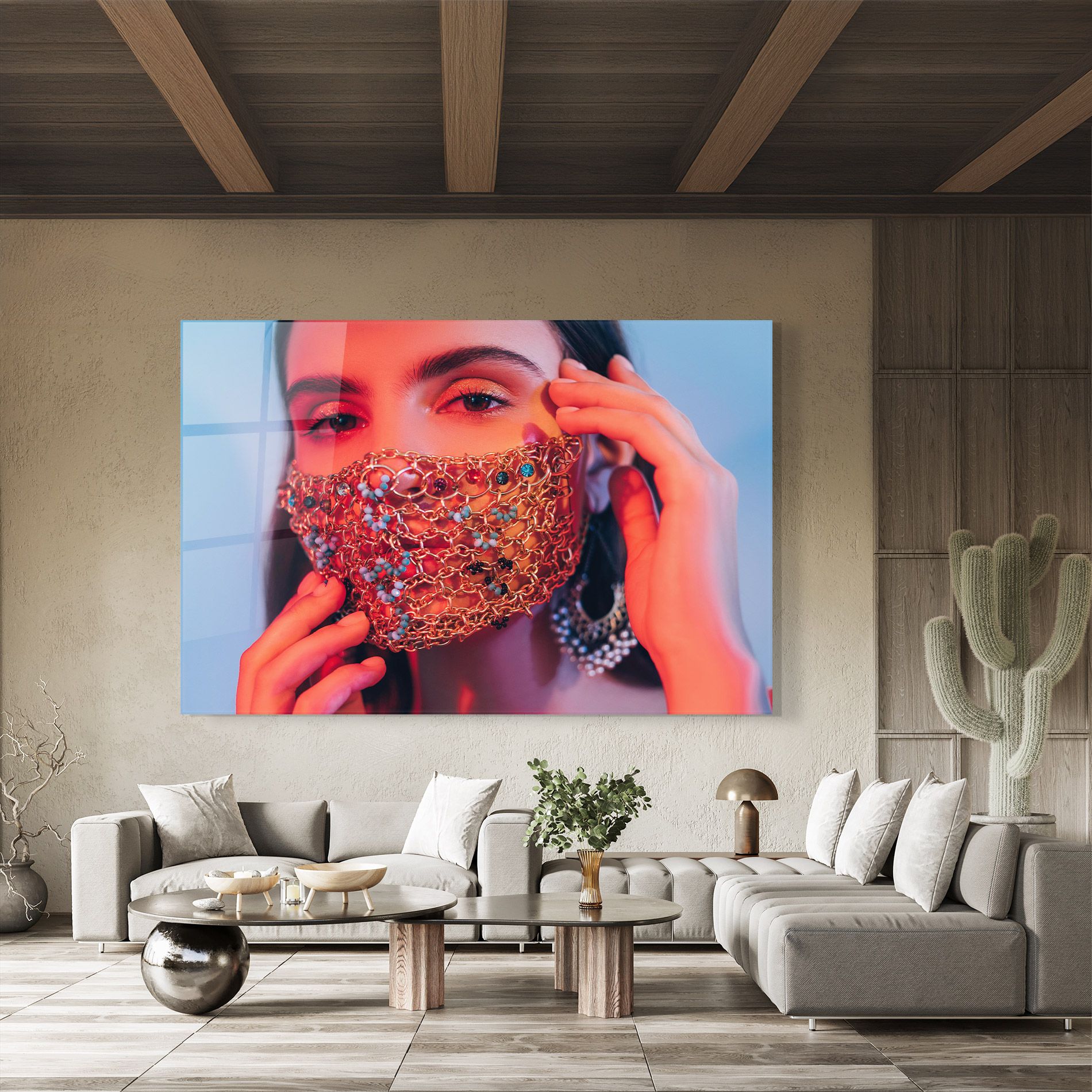 Gold Chain Face Mask mockup 8