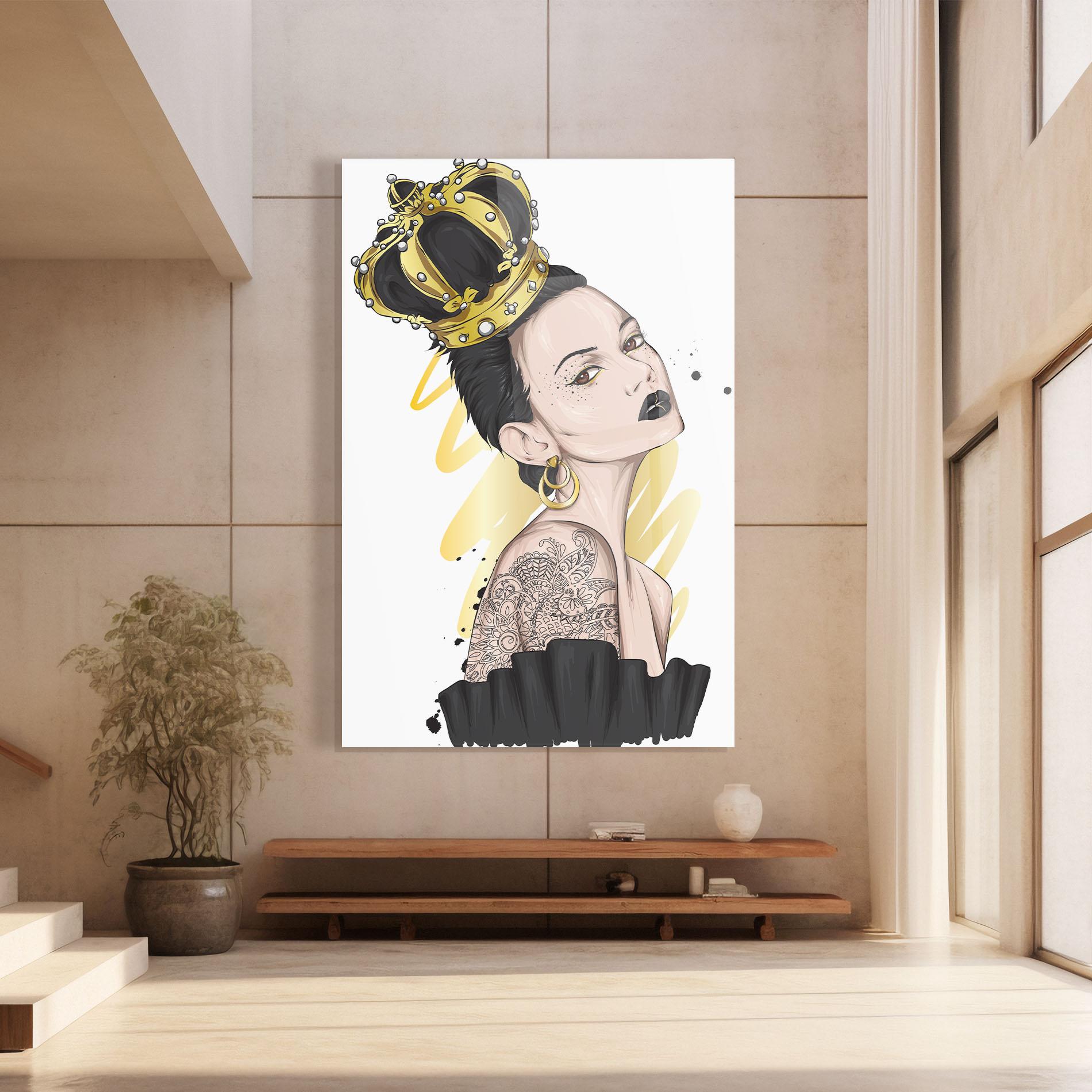 Üvegkép Black Hair Crown mockup 8