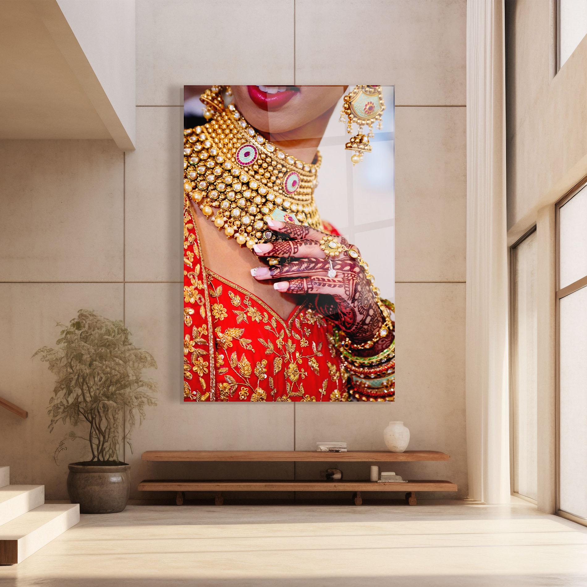 Üvegkép Gold Beautiful Jewelry mockup 8