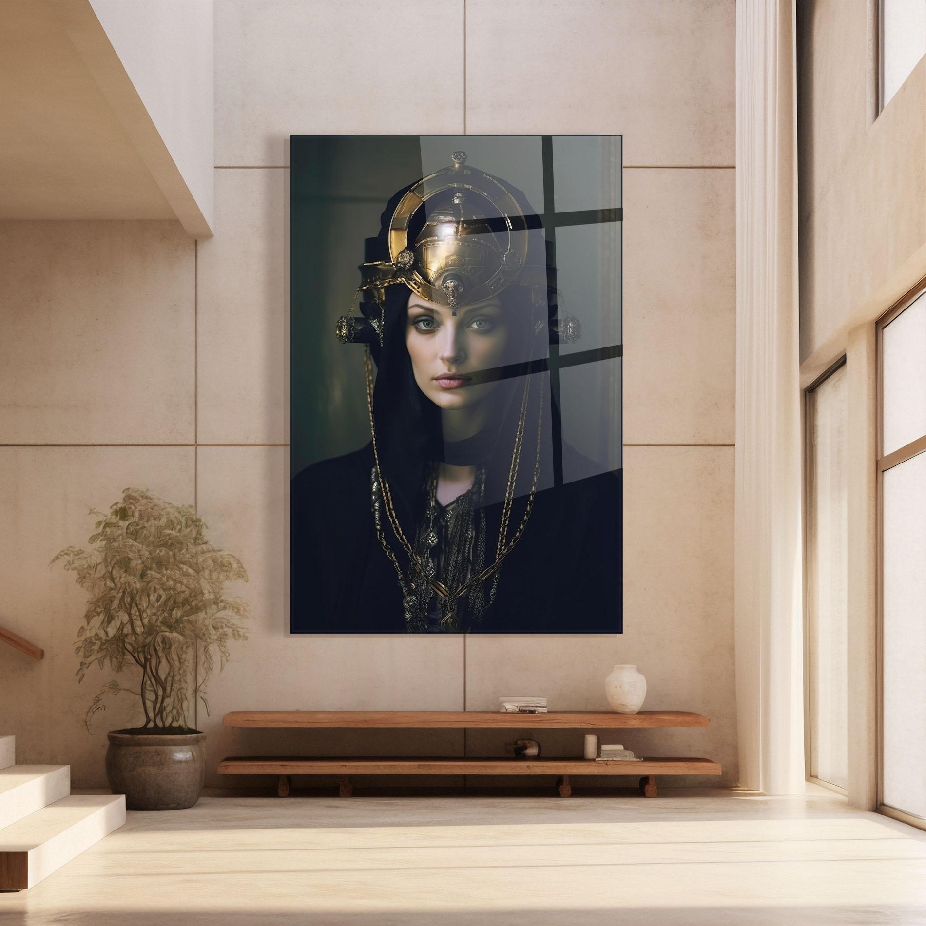 Üvegkép Gold Headpiece mockup 8