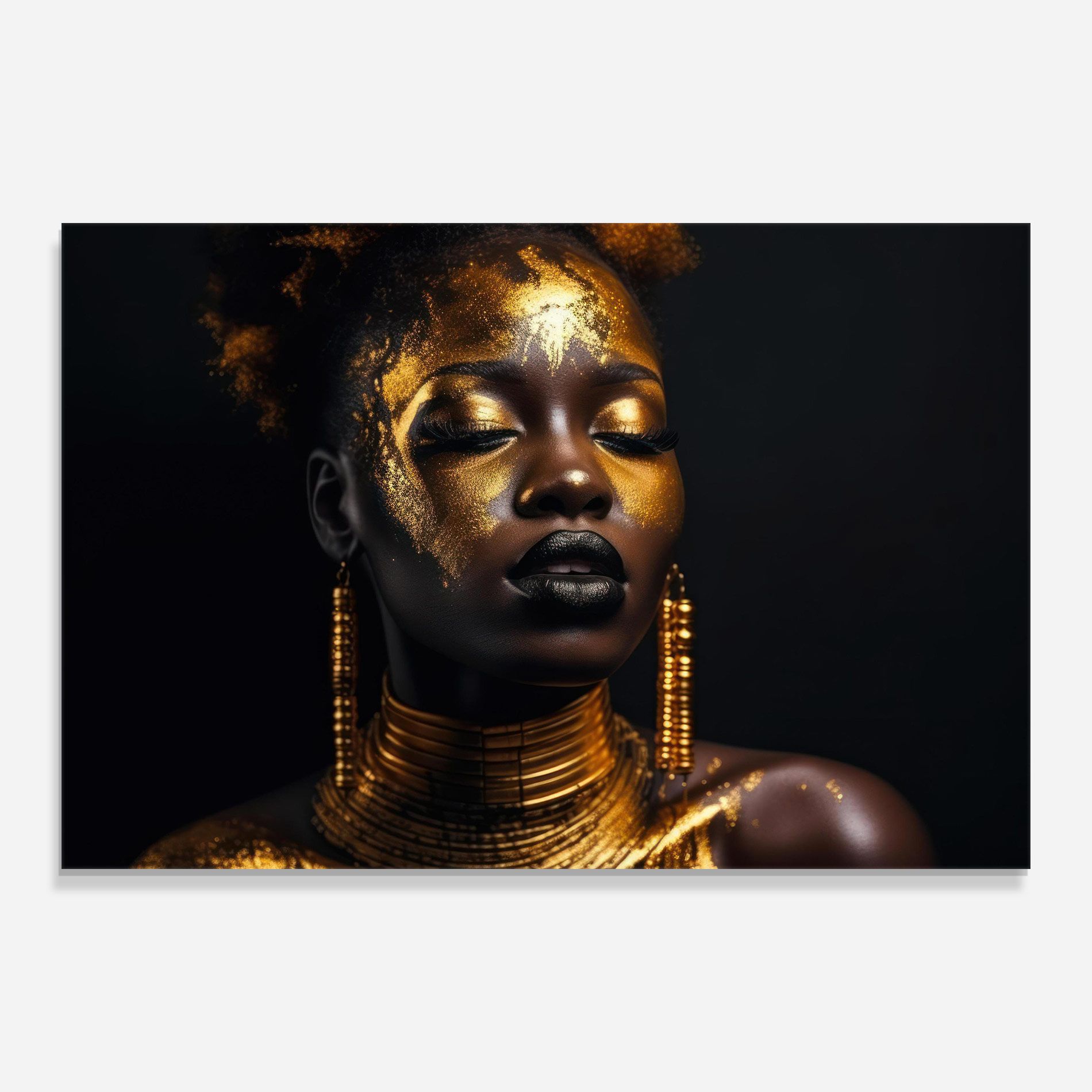 Gold Makeup Black Lips mockup 0