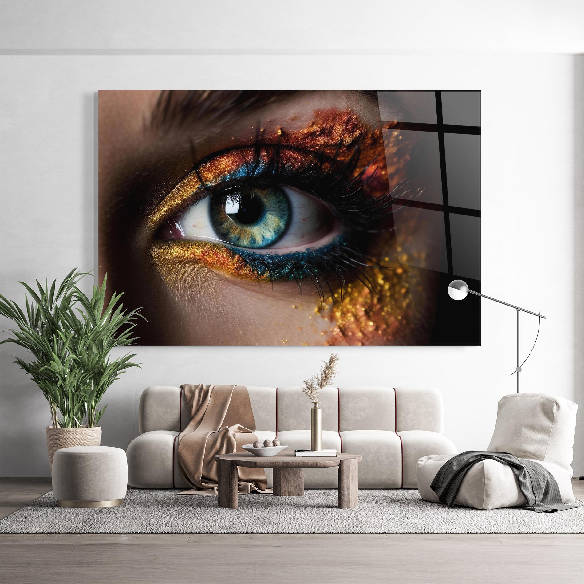 Üvegkép Blue Green Eye Makeup mockup 9