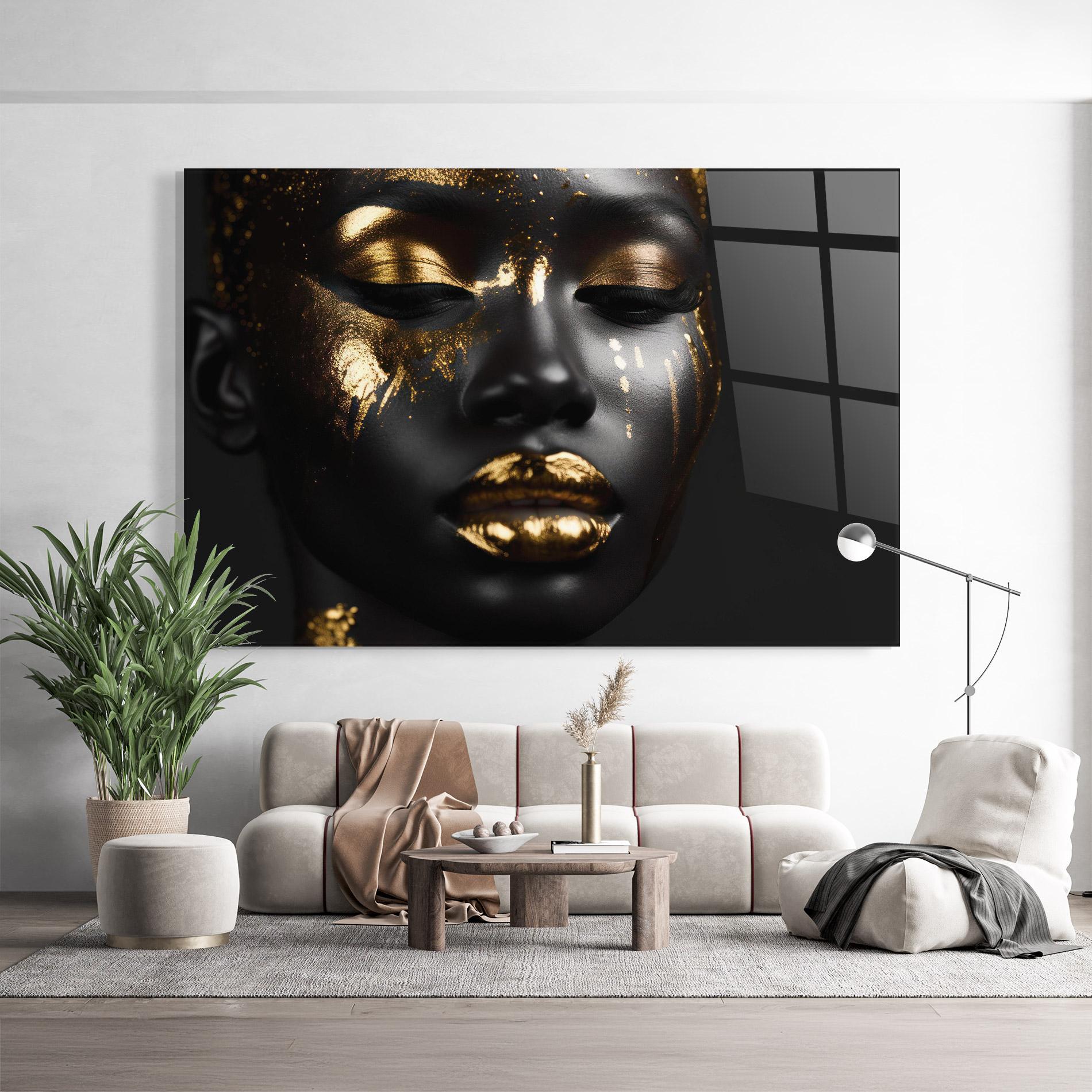 Üvegkép Gold Eyes Makeup mockup 9