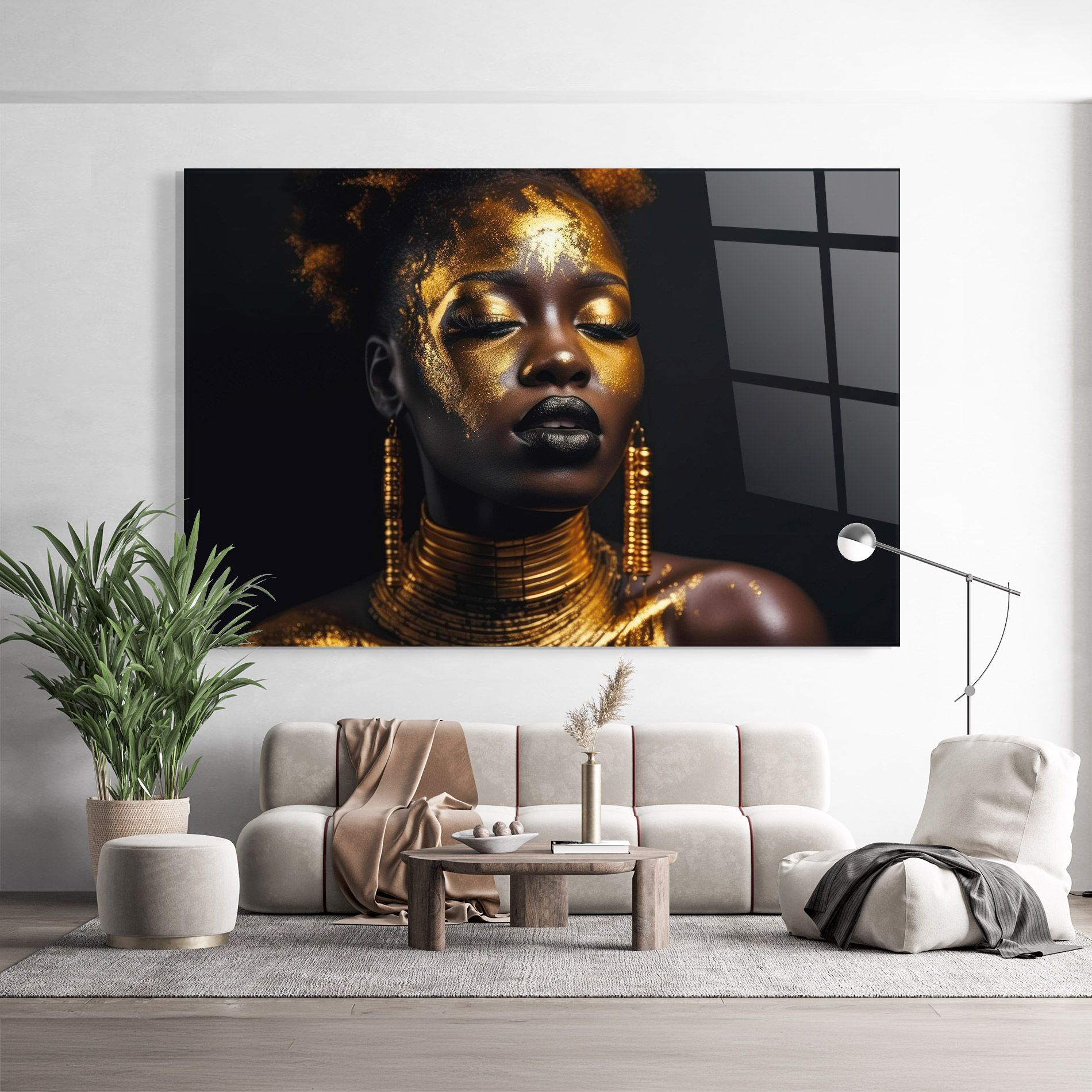 Gold Makeup Black Lips mockup 9