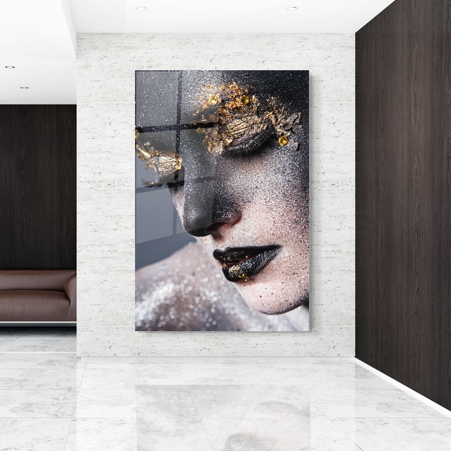 Üvegkép Beautiful Gold Artistic Makeup mockup 9