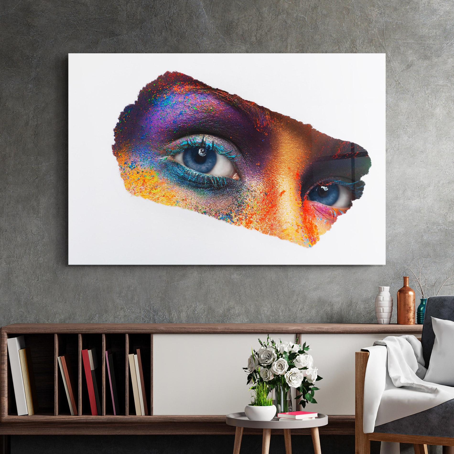 Üvegkép Female Colourful Makeup mockup 2