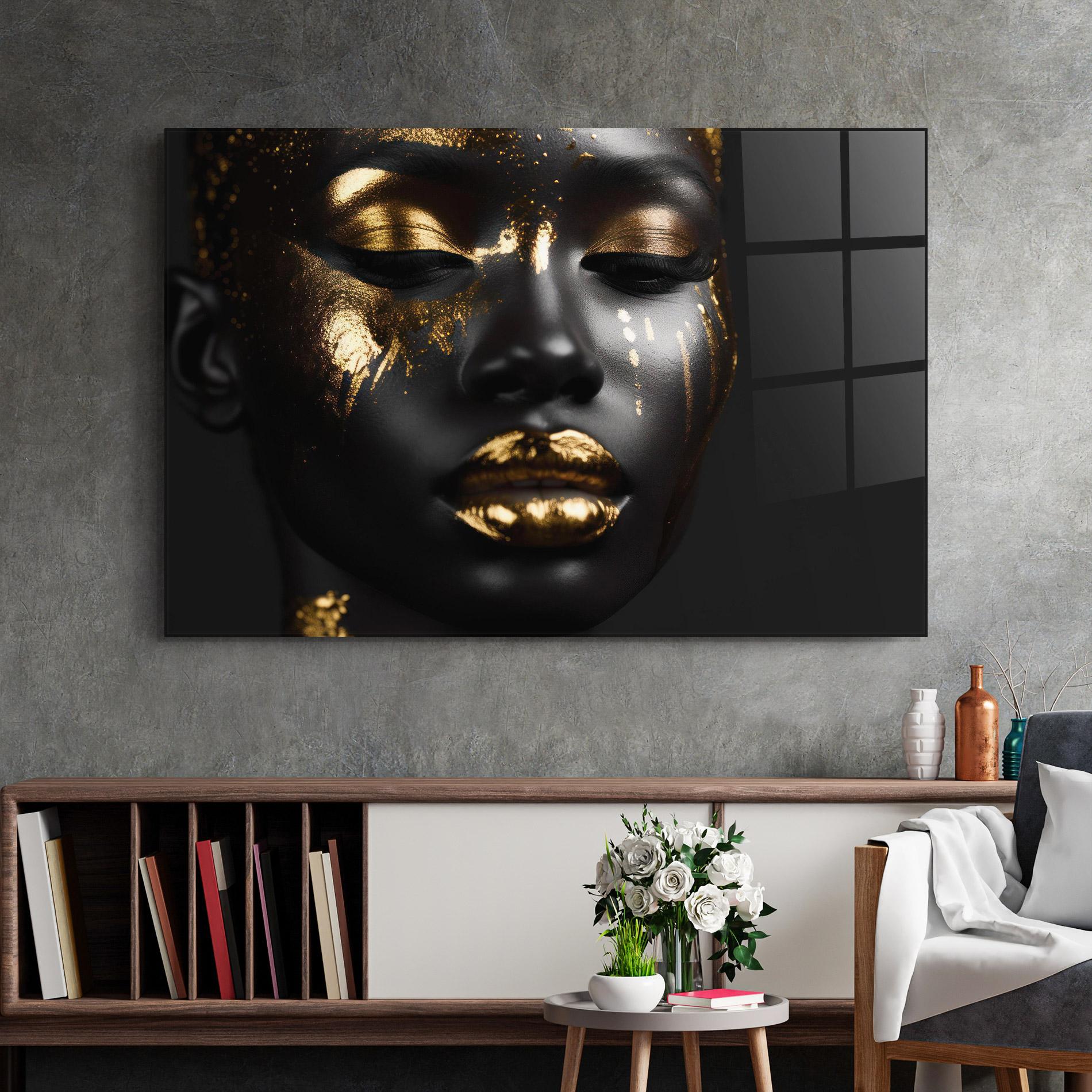 Üvegkép Gold Eyes Makeup mockup 2