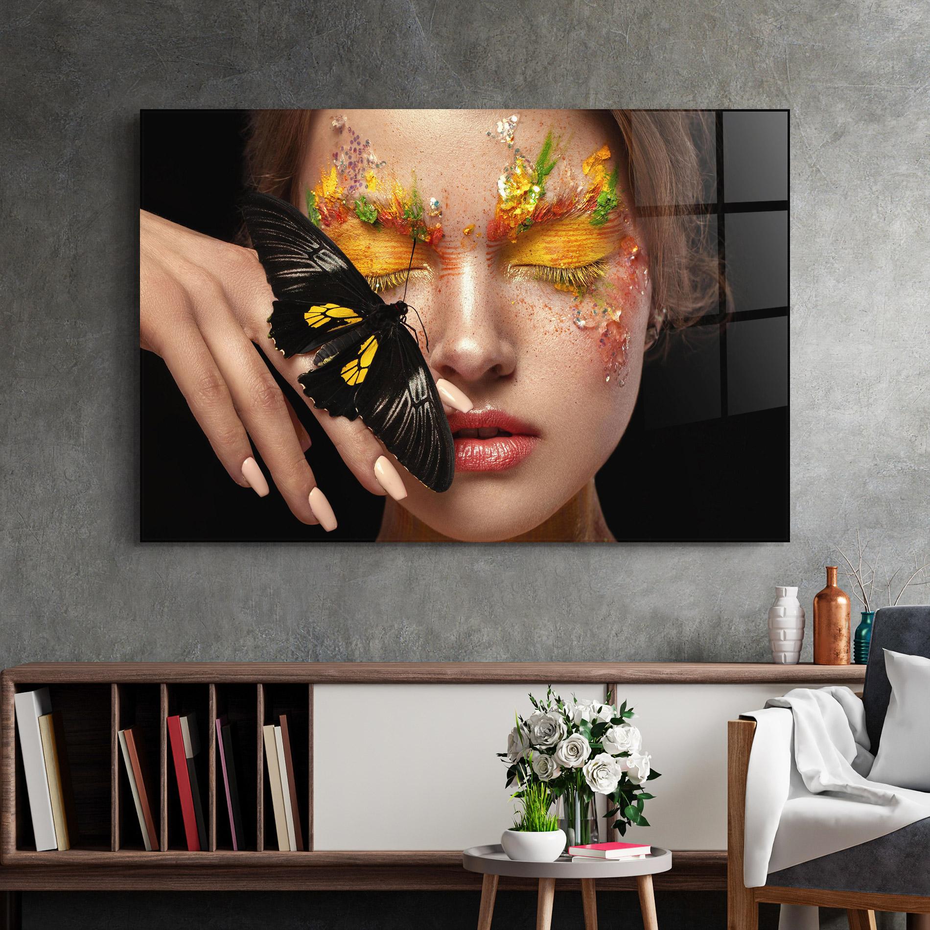 Üvegkép Pretty Butterflu Makeup mockup 2