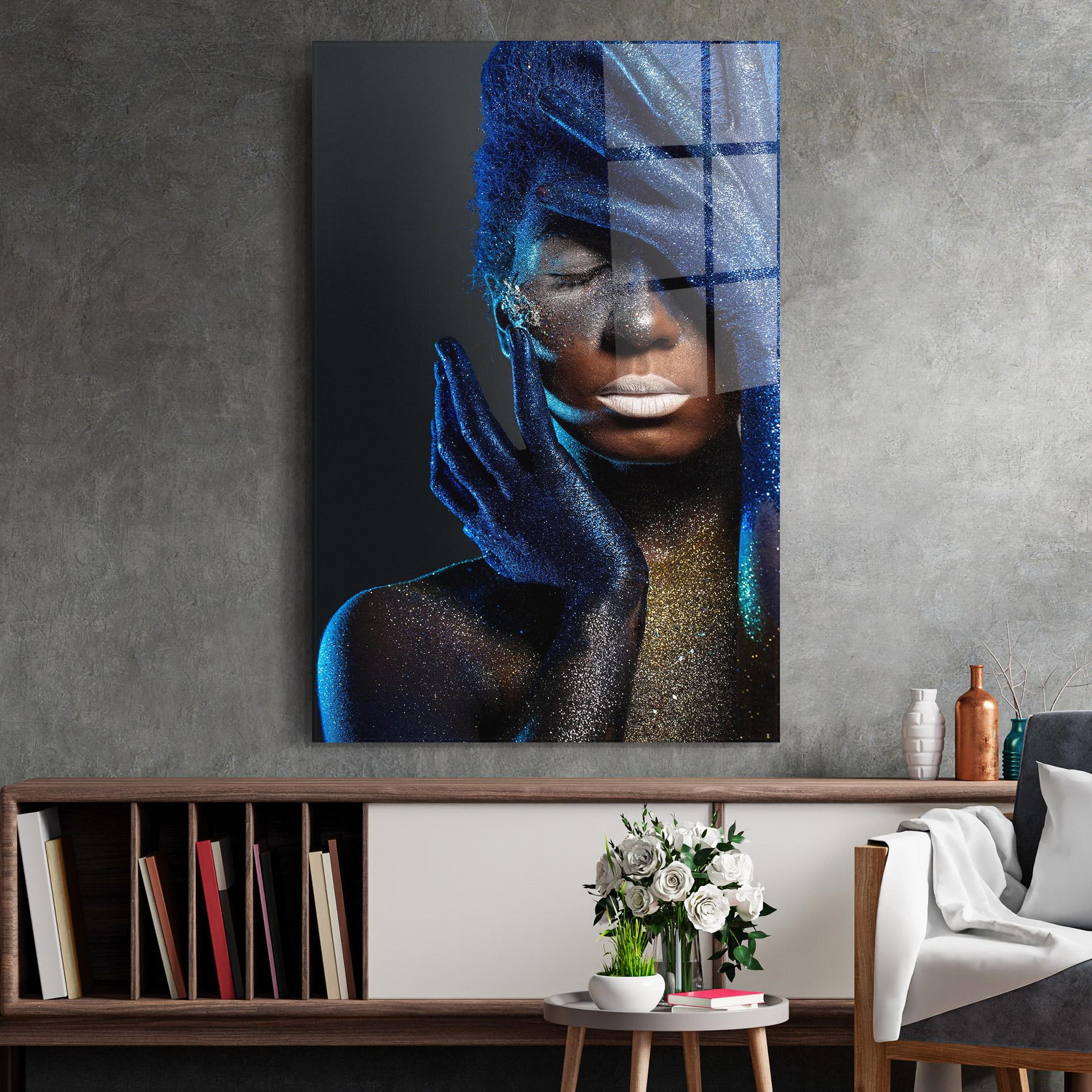 Üvegkép Blue Hair Hands mockup 2