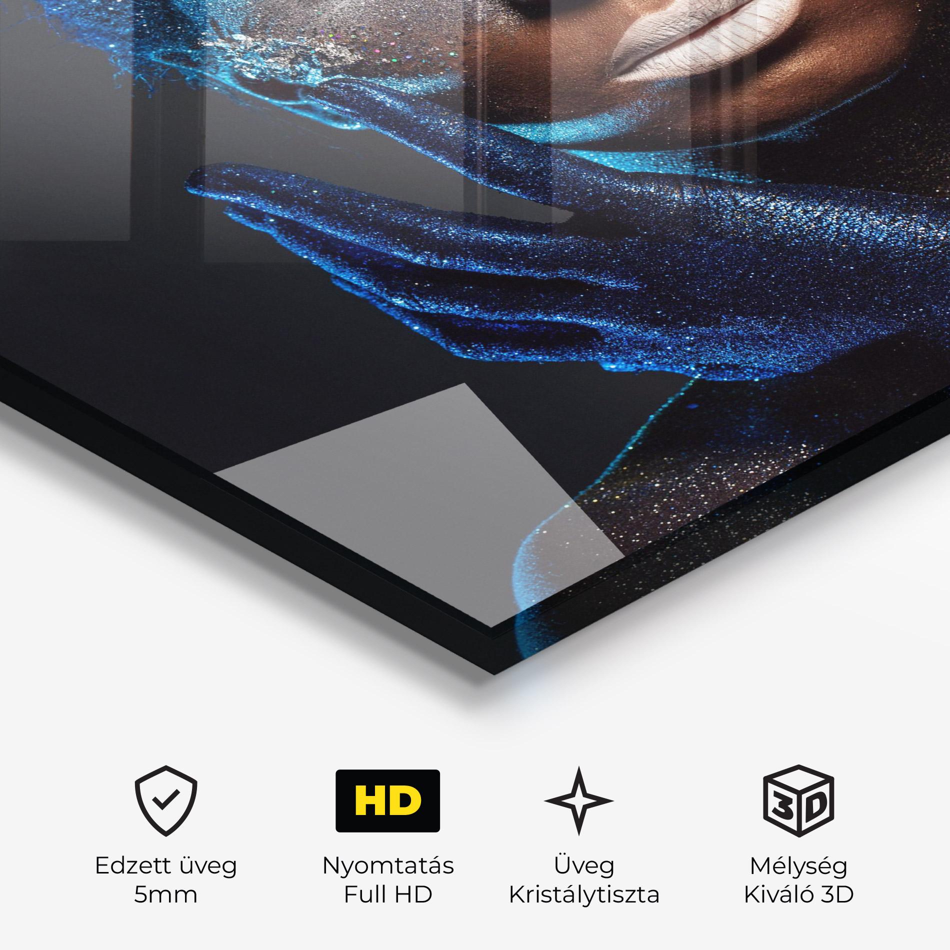 Üvegkép Blue Hair Hands mockup 3