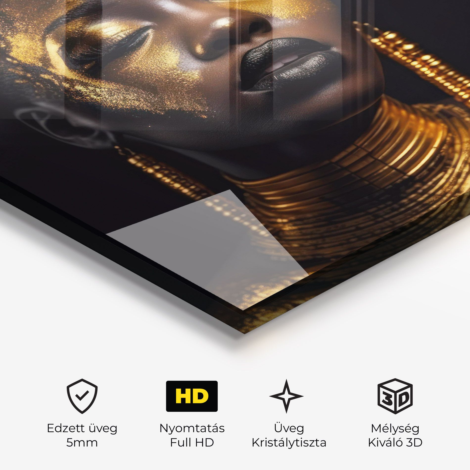 Gold Makeup Black Lips mockup 3