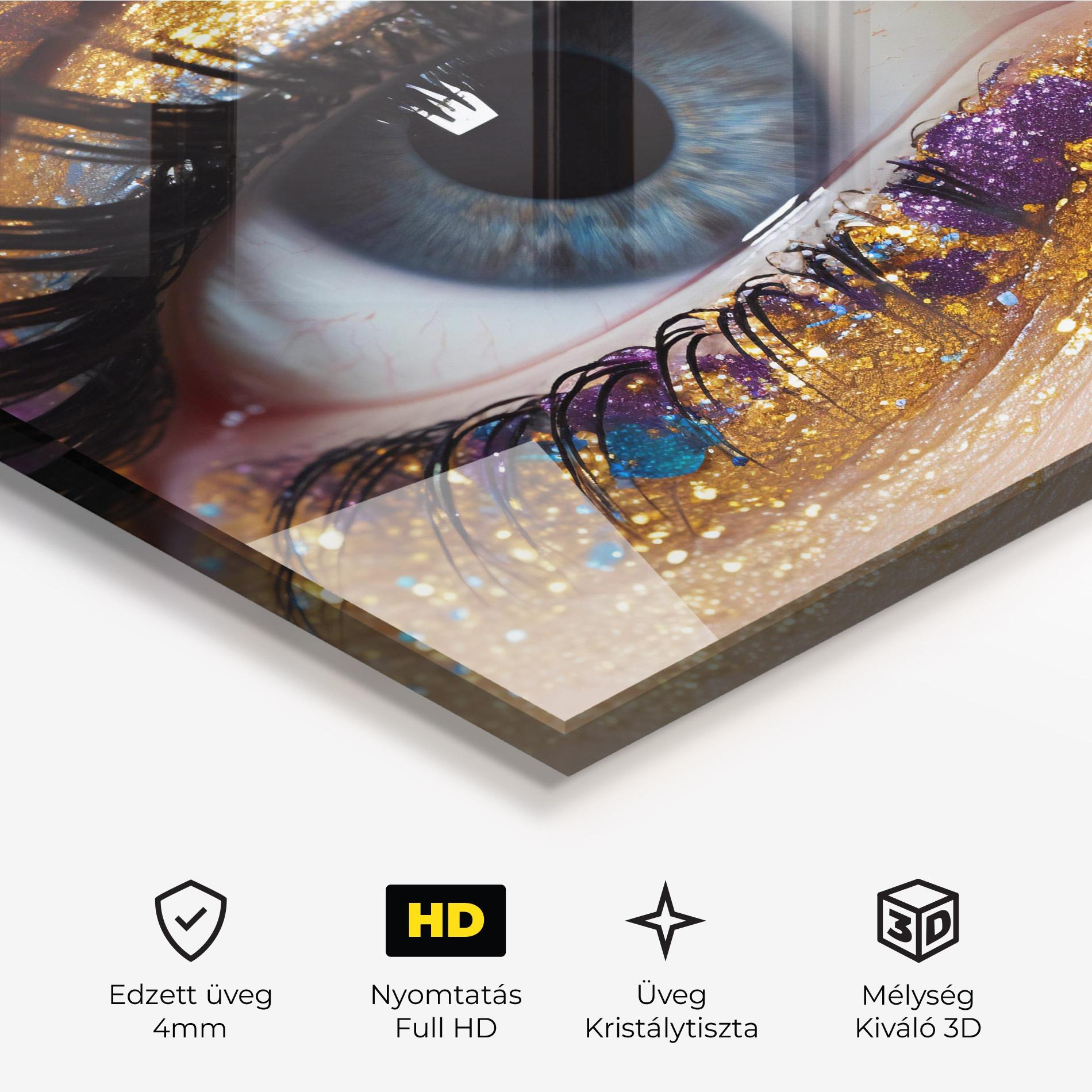 Üvegkép Blue Eye Make Up mockup 3