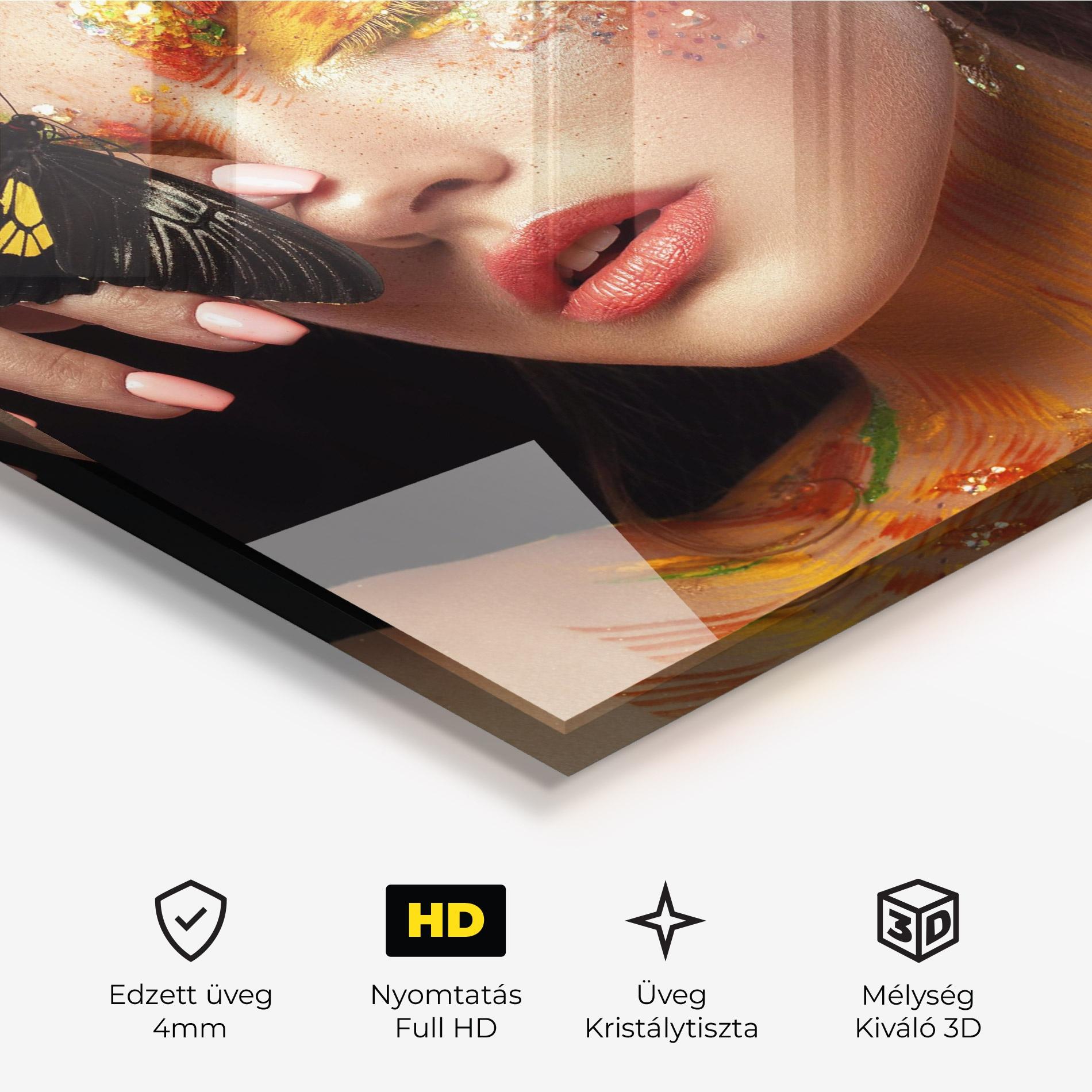 Üvegkép Butterflu Makeup mockup 3