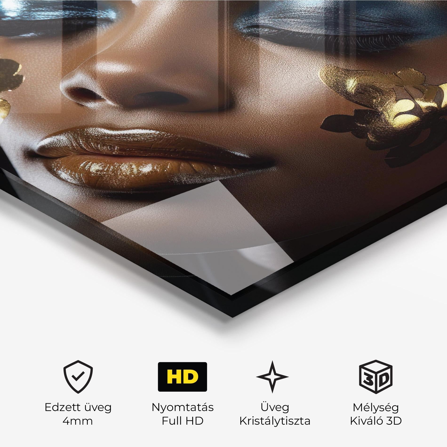 Üvegkép Dark Blue Makeup mockup 3