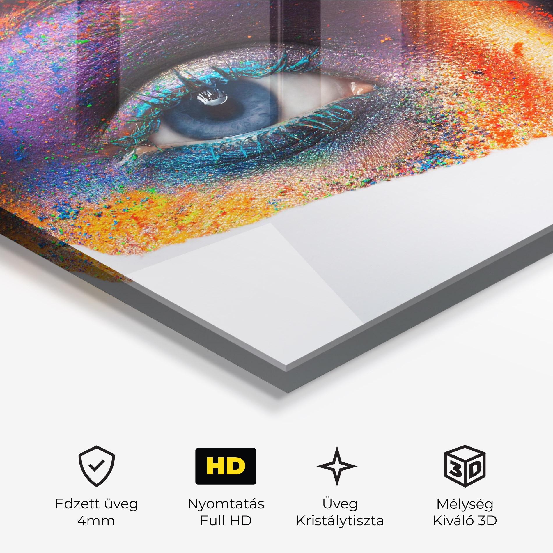 Üvegkép Female Colourful Makeup mockup 3