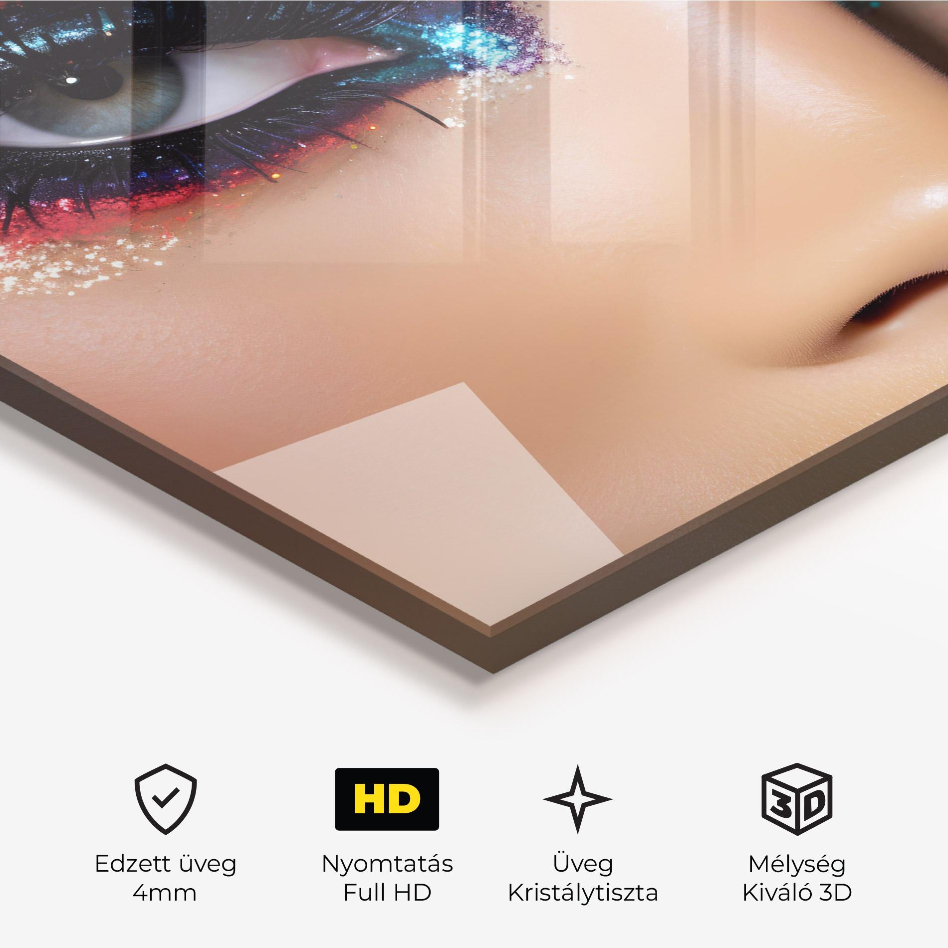 Üvegkép Feminine Makeup Model mockup 3