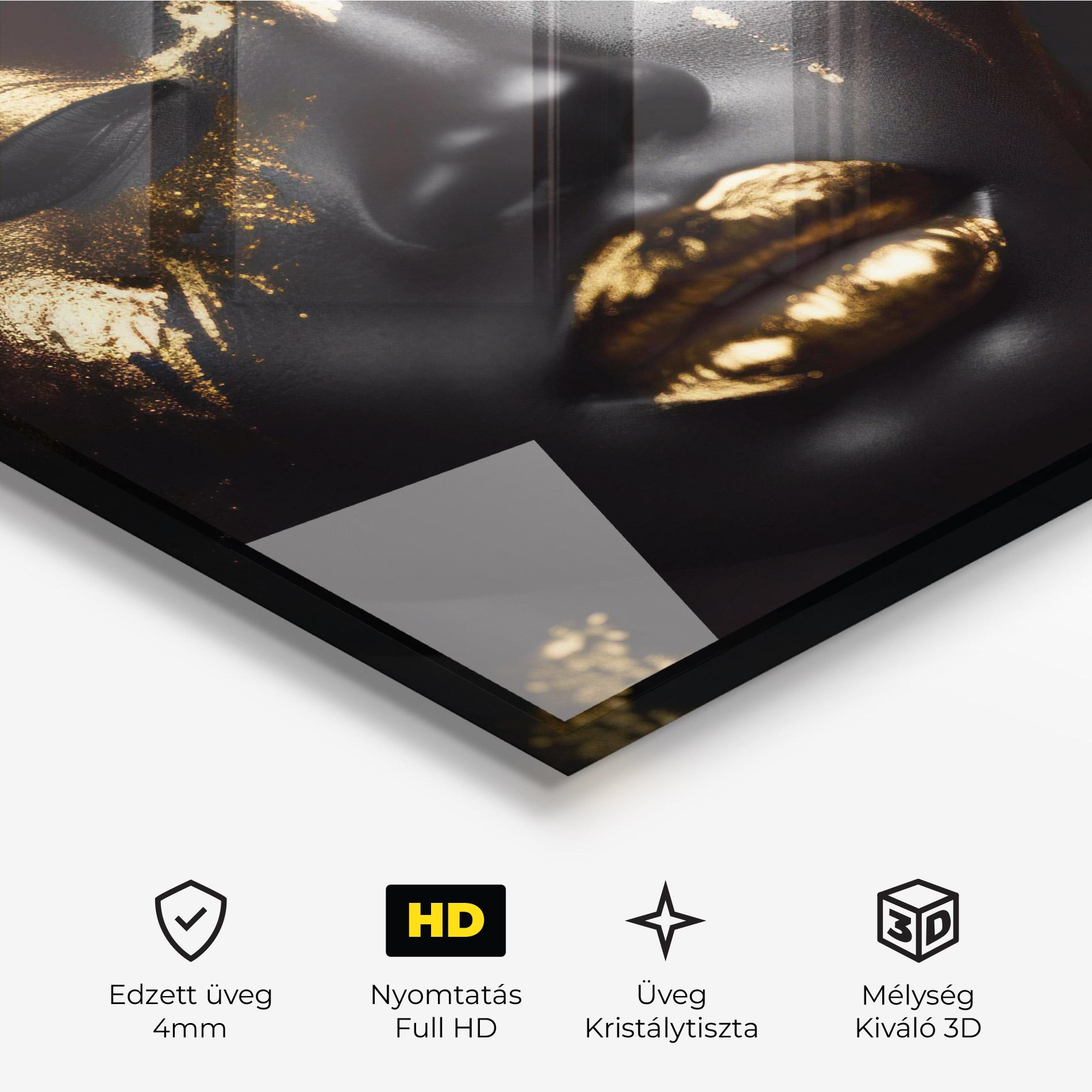 Üvegkép Gold Eyes Makeup mockup 3