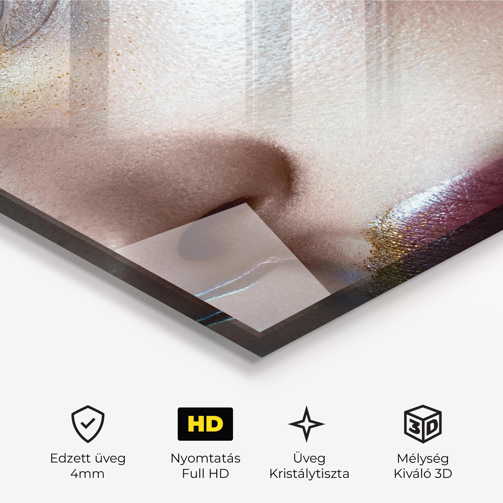 Üvegkép Golden Silver Makeup mockup 3