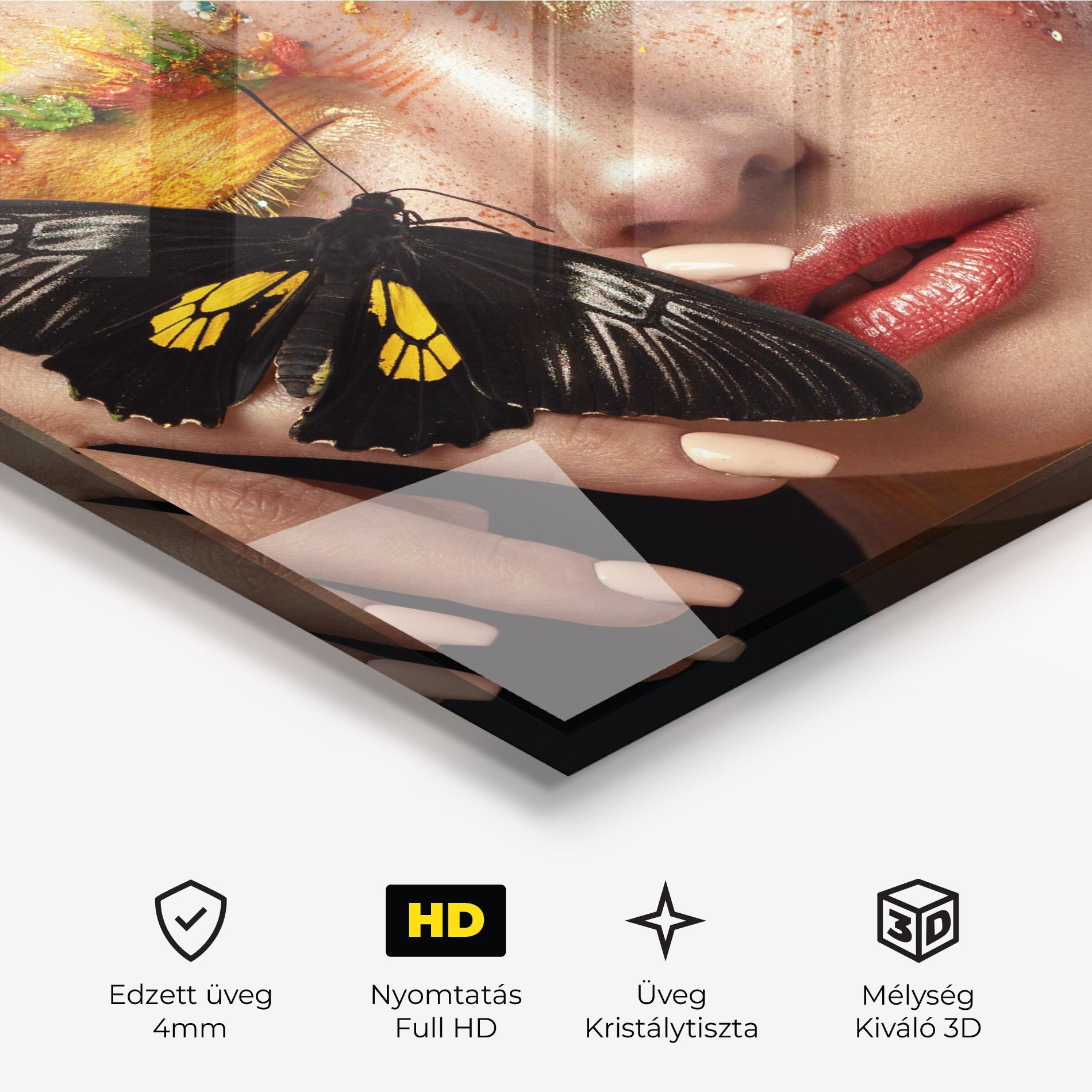 Üvegkép Pretty Butterflu Makeup mockup 3