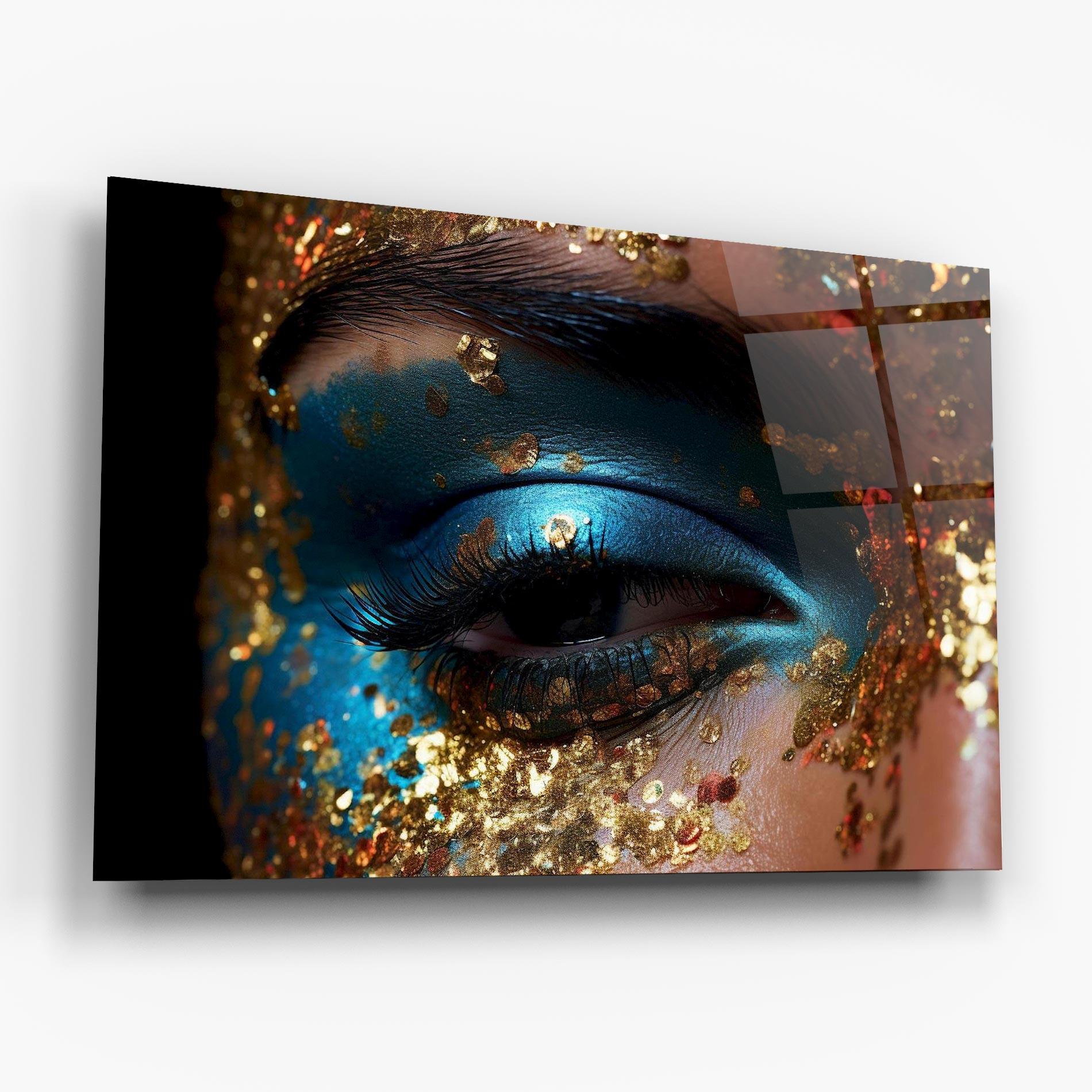 Üvegkép Blue Gold Glitter mockup 6