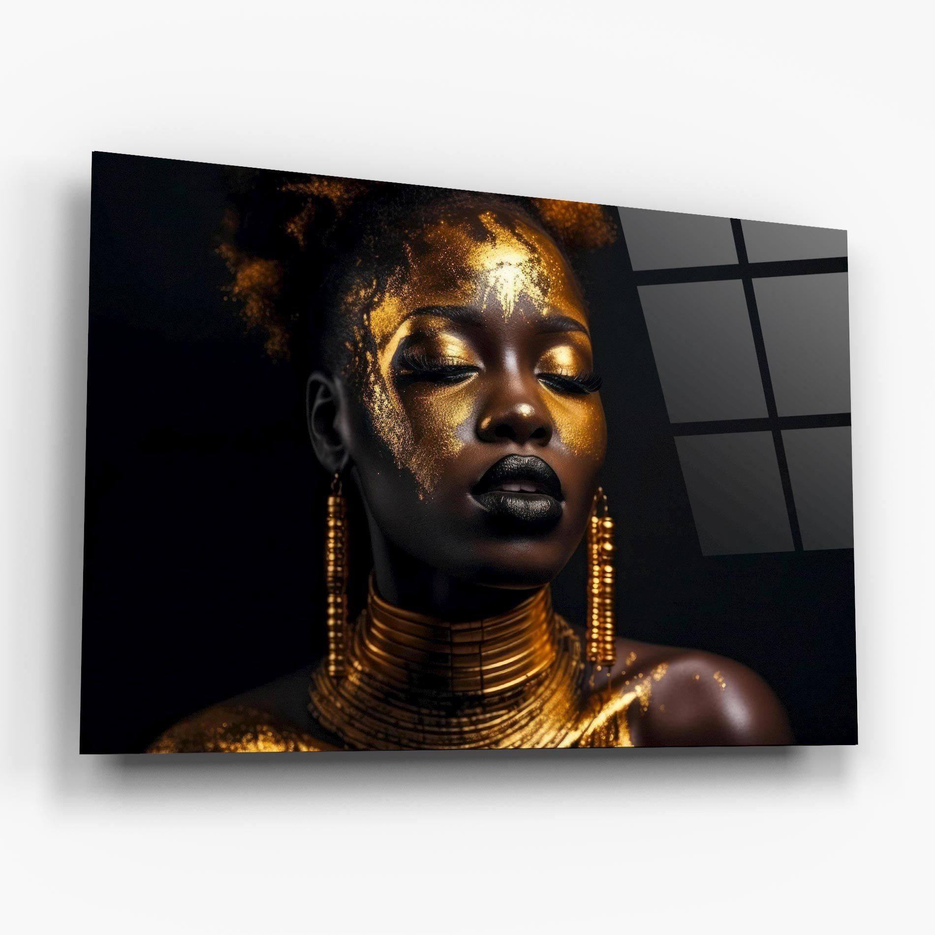 Gold Makeup Black Lips mockup 6