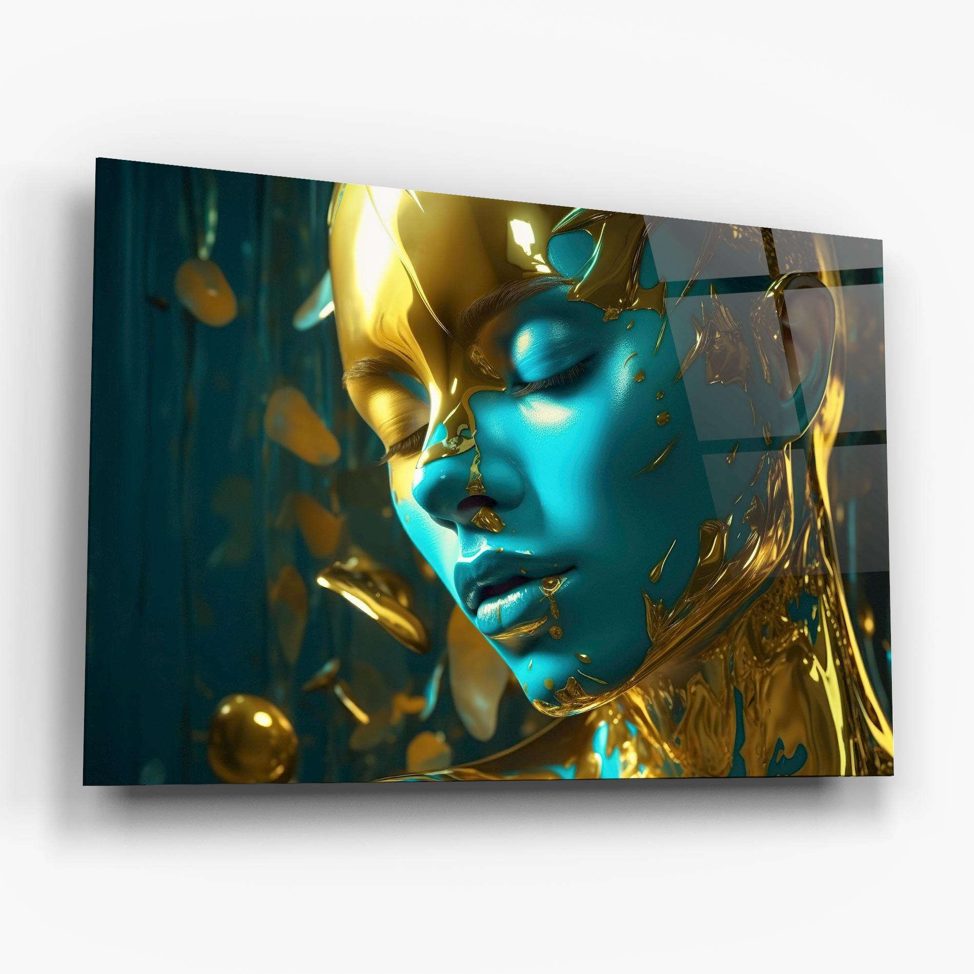 Üvegkép Golden Blue Makeup mockup 6