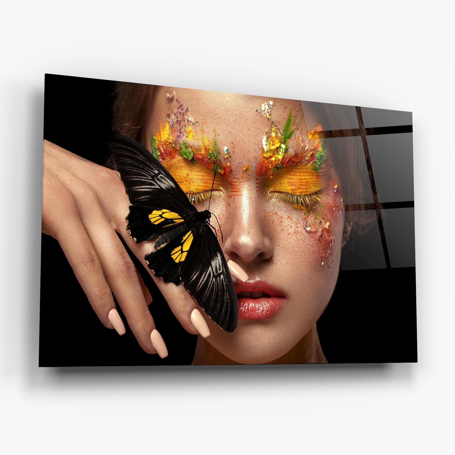 Üvegkép Pretty Butterflu Makeup mockup 6