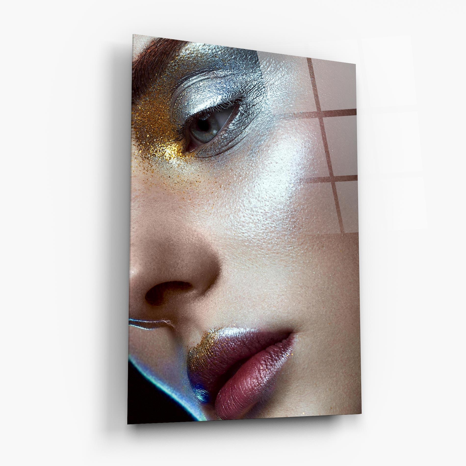 Üvegkép Golden Silver Makeup mockup 6