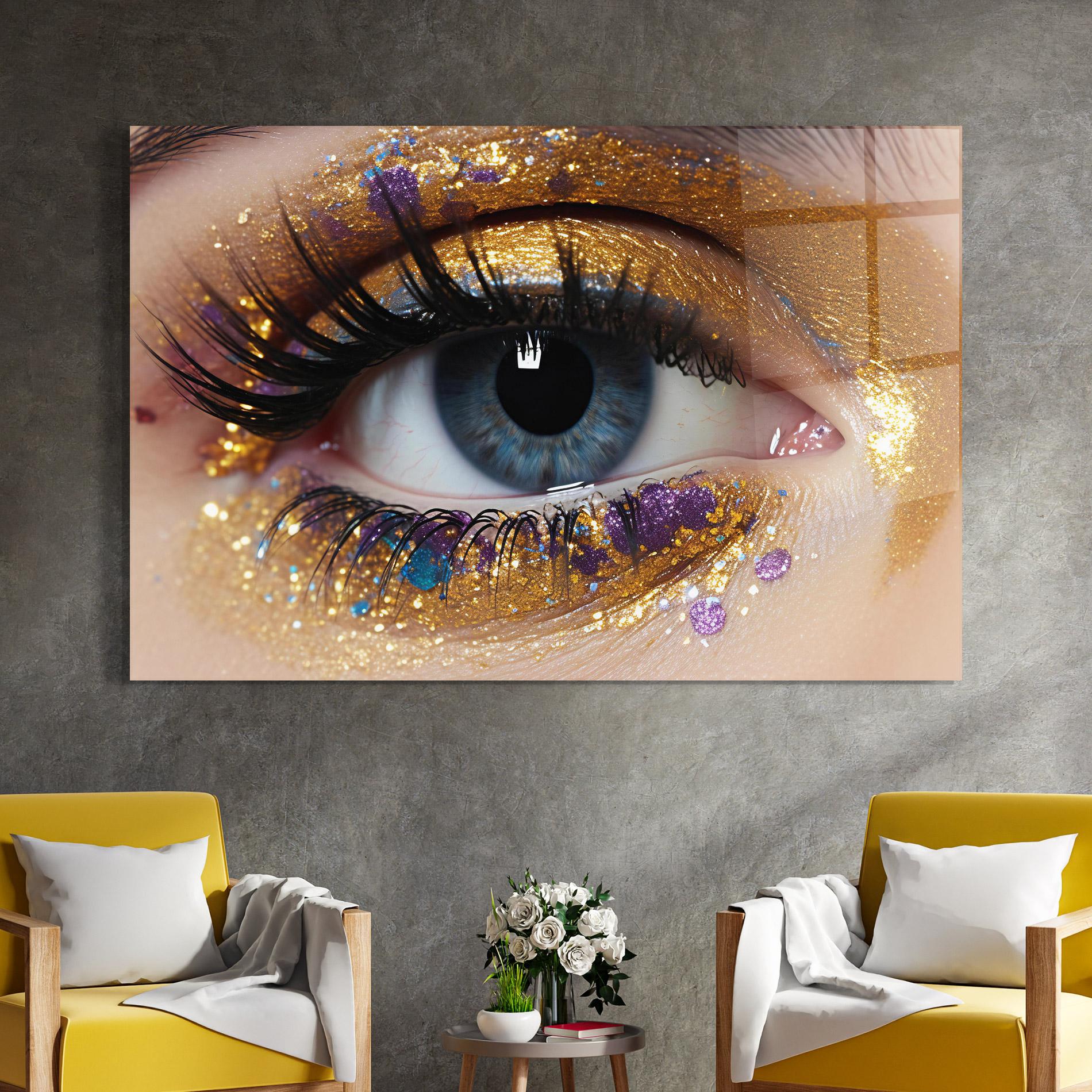 Üvegkép Blue Eye Make Up mockup 4