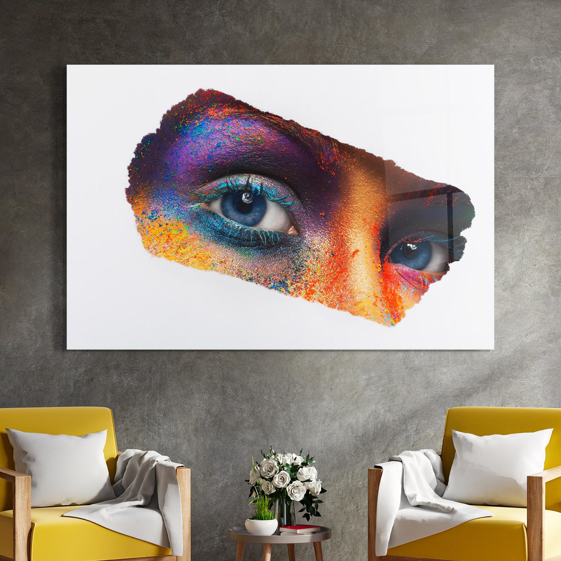 Üvegkép Female Colourful Makeup mockup 4