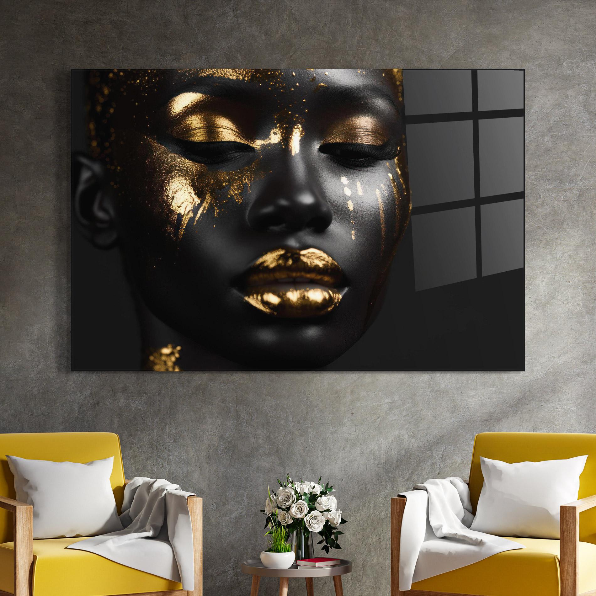 Üvegkép Gold Eyes Makeup mockup 4