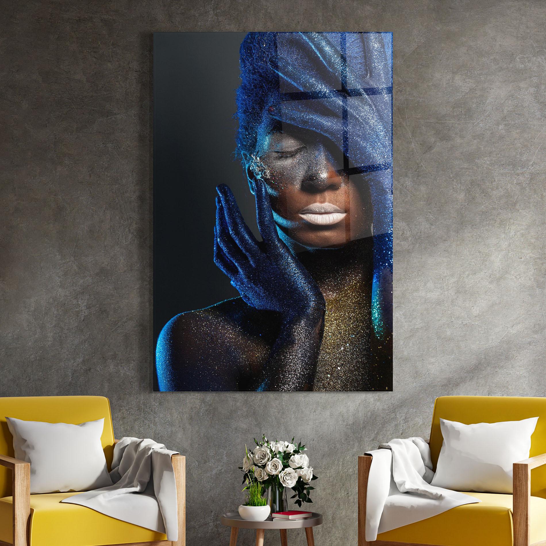 Üvegkép Blue Hair Hands mockup 4