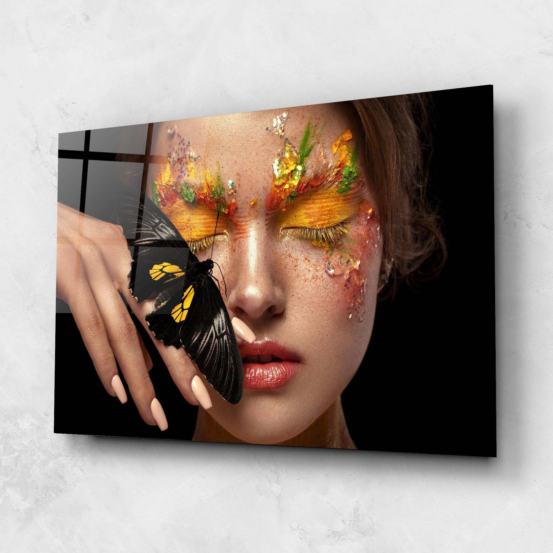 Üvegkép Pretty Butterflu Makeup mockup 1
