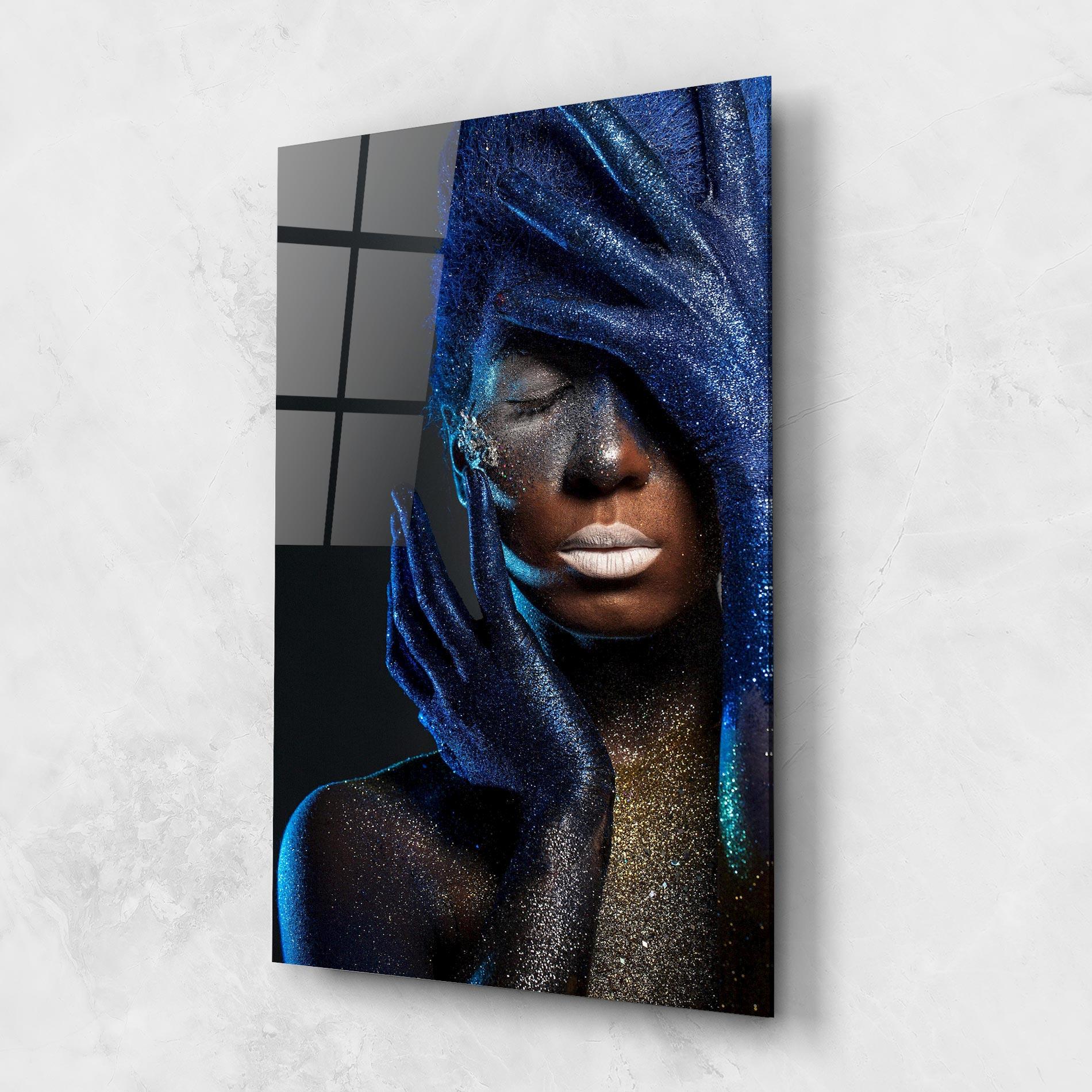 Üvegkép Blue Hair Hands mockup 1