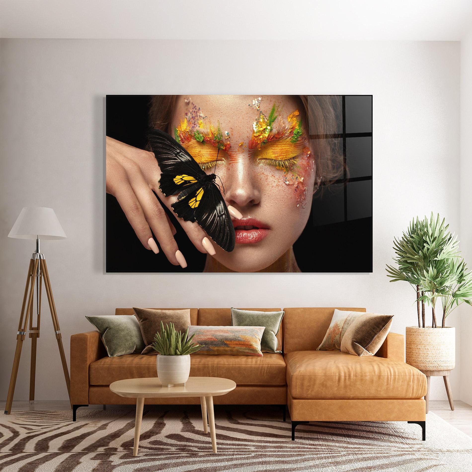 Üvegkép Pretty Butterflu Makeup mockup 7