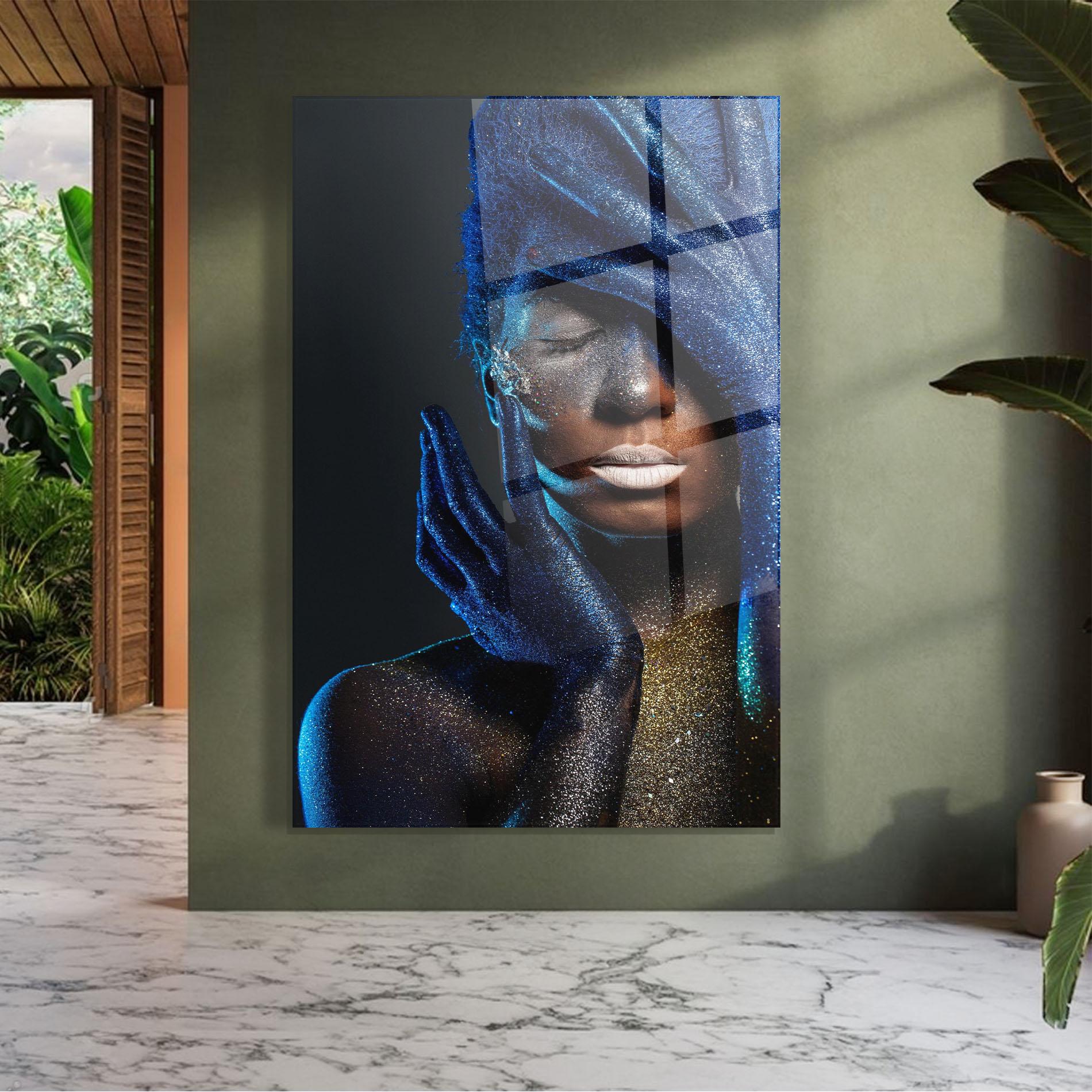 Üvegkép Blue Hair Hands mockup 7