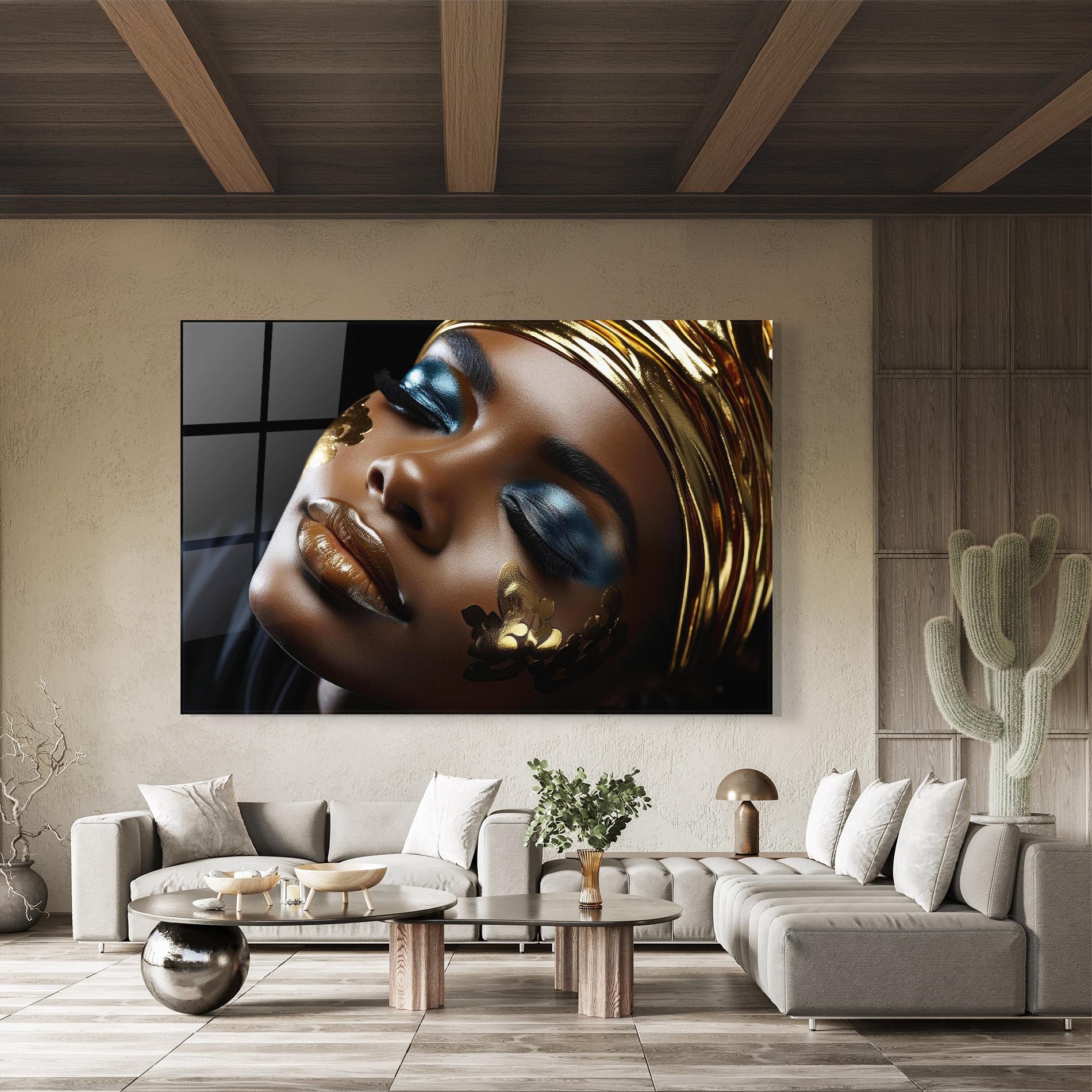 Üvegkép Dark Blue Makeup mockup 8