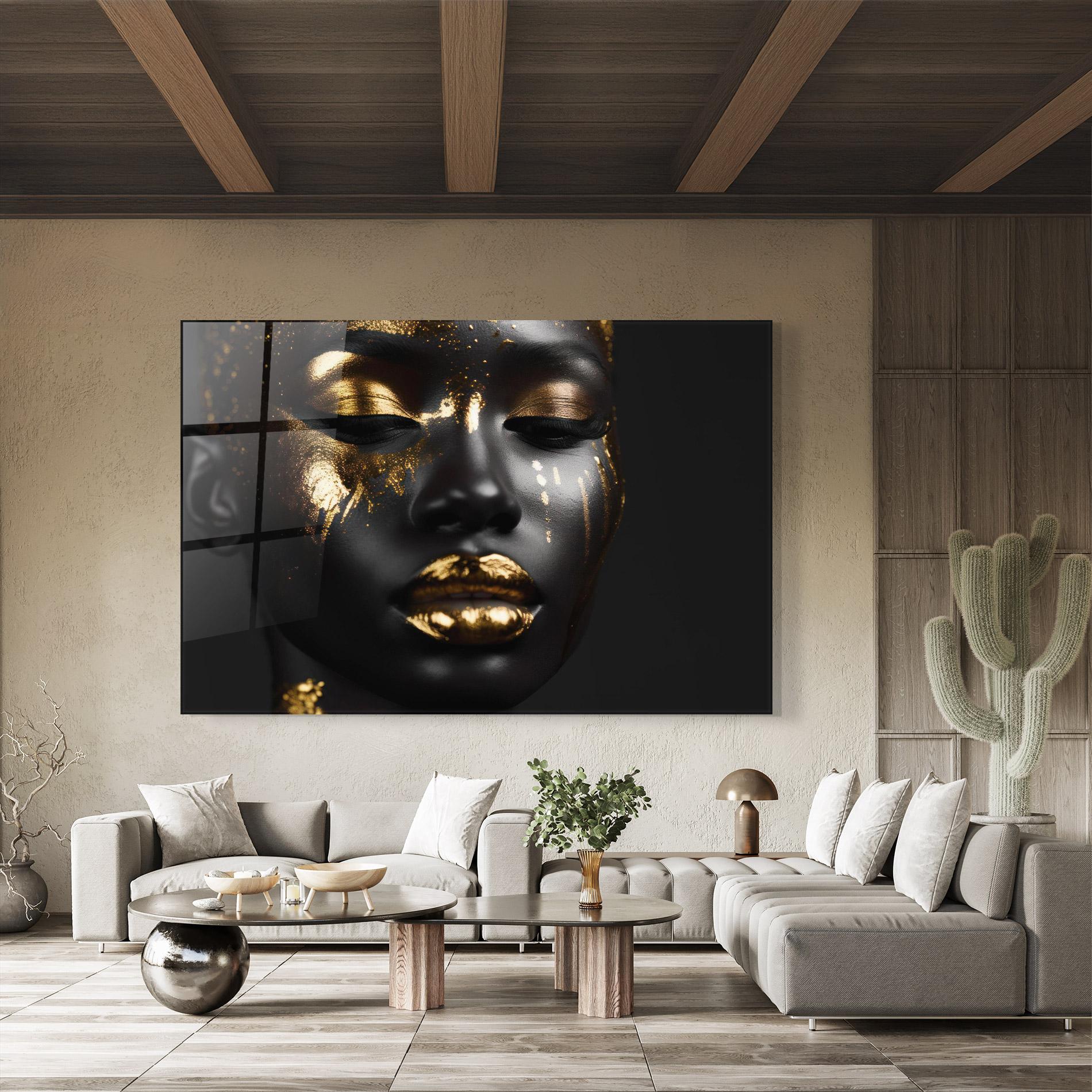 Üvegkép Gold Eyes Makeup mockup 8