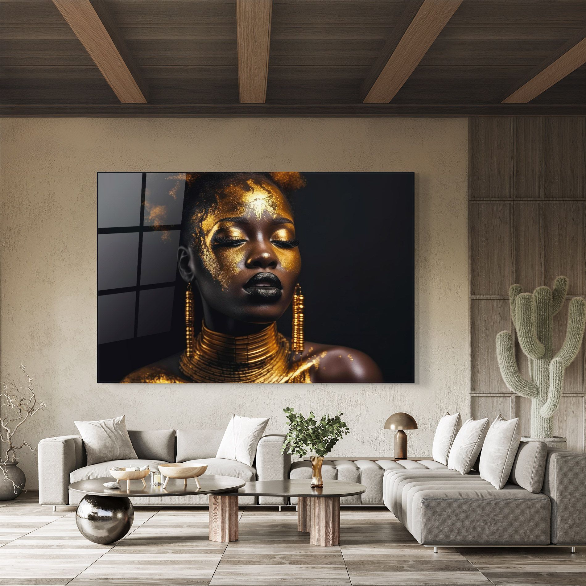 Gold Makeup Black Lips mockup 8