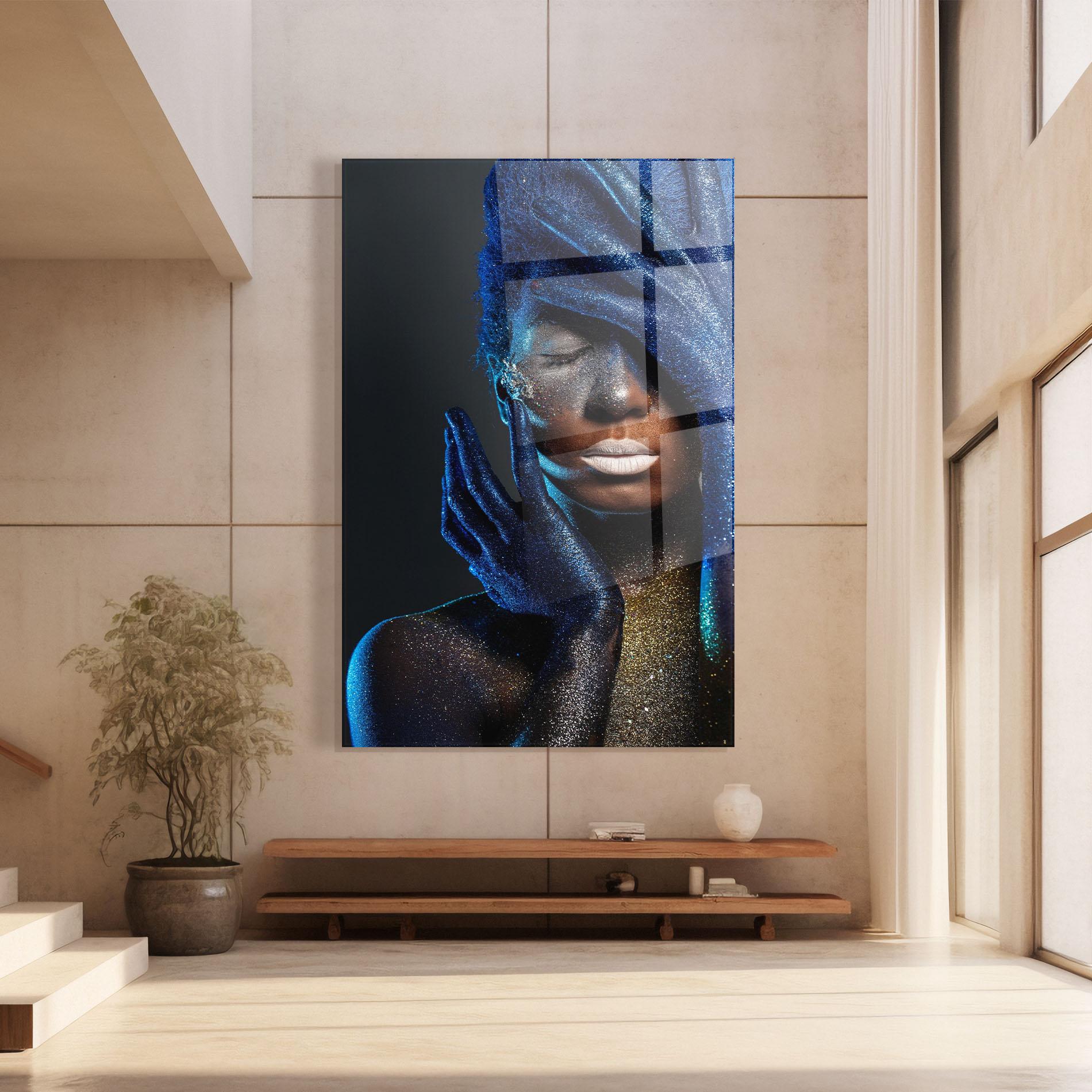 Üvegkép Blue Hair Hands mockup 8