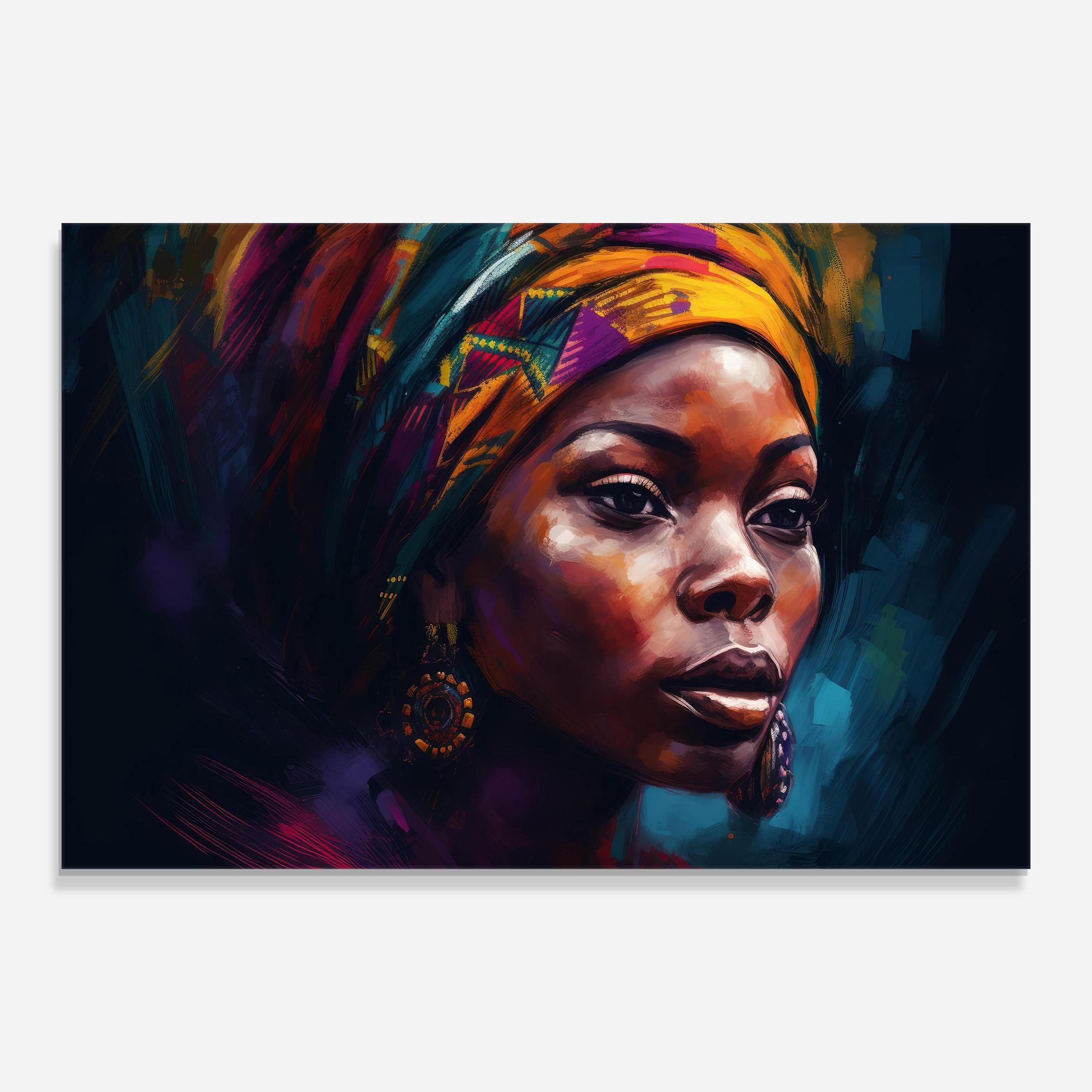 Üvegkép Black Traditional Woman mockup 0