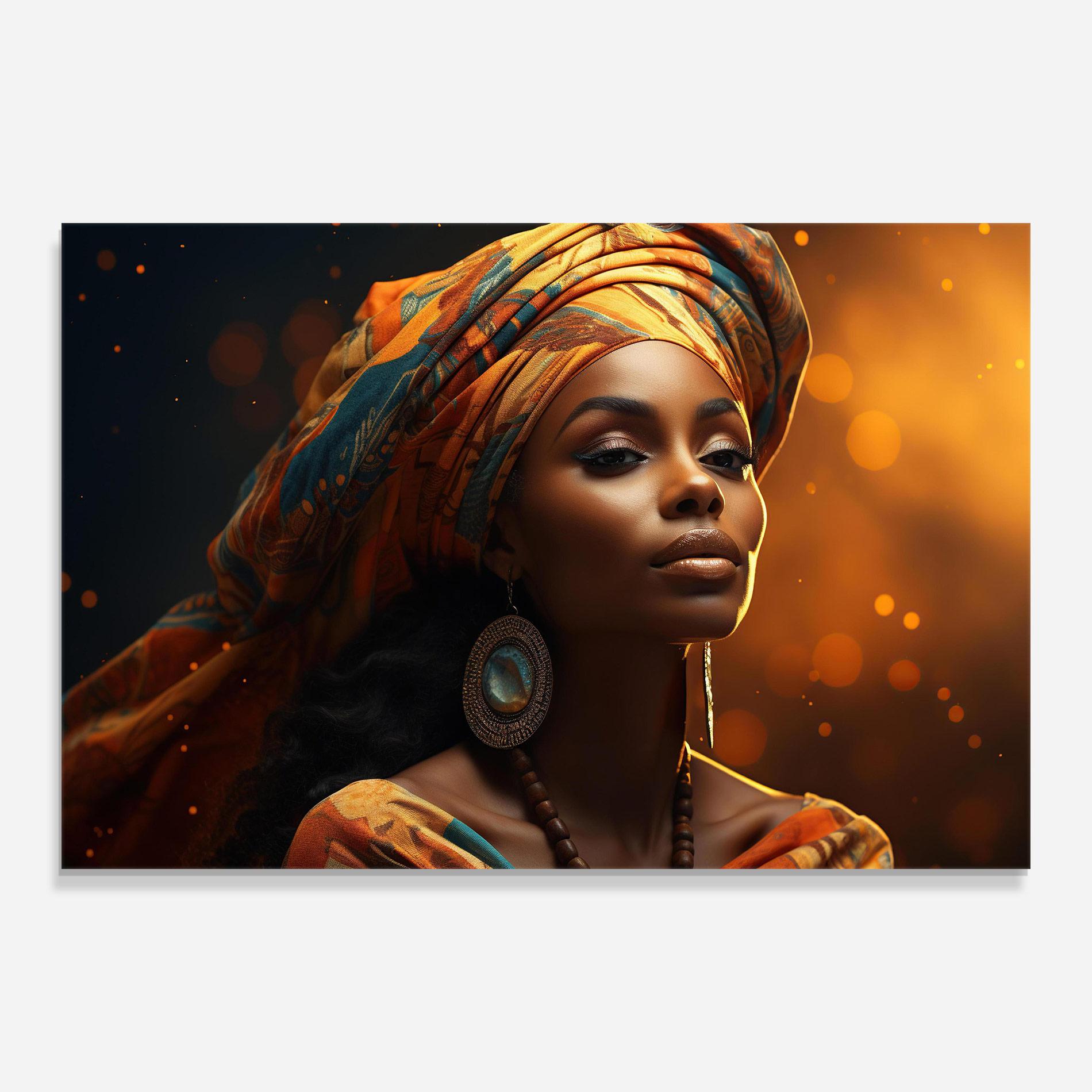 Üvegkép Fashion African Portrait mockup 0