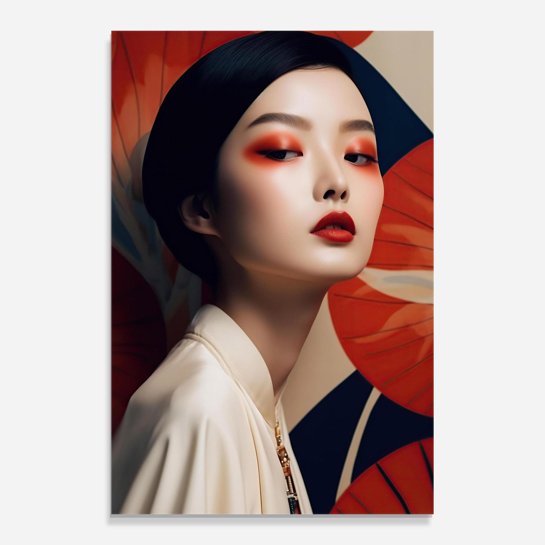 Üvegkép Asiatic Red Lips mockup 0