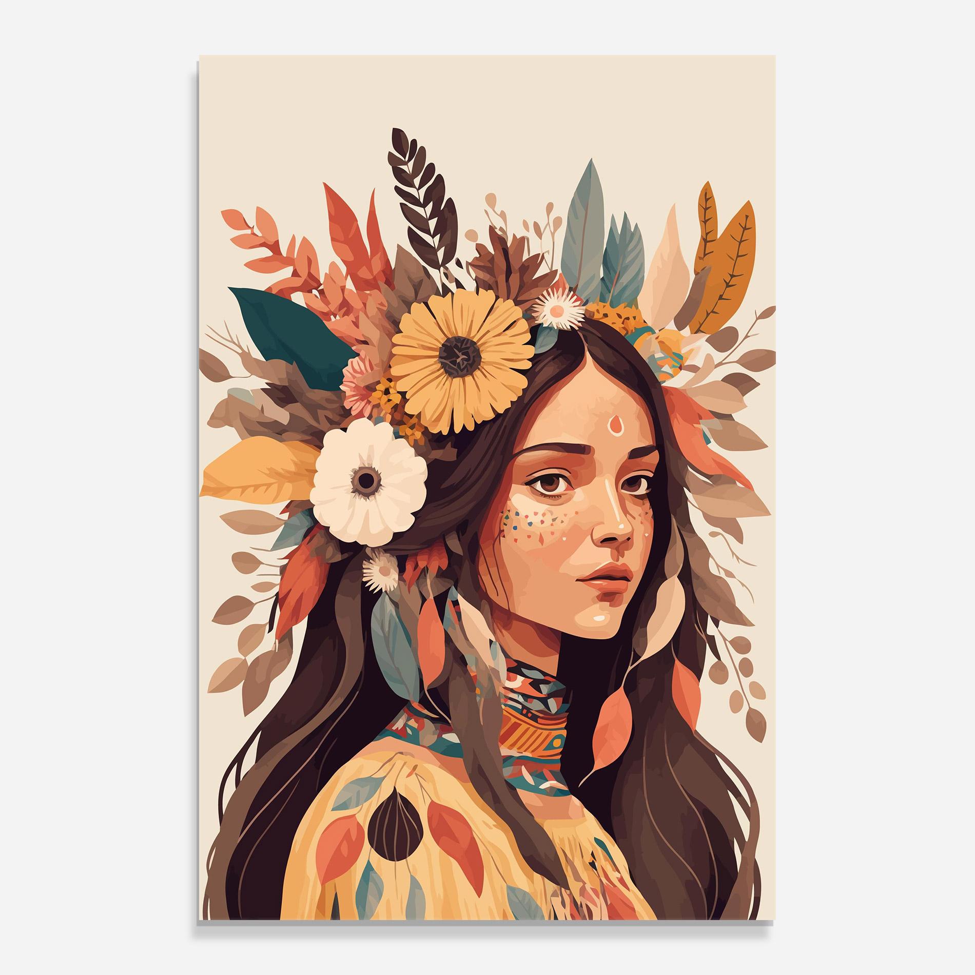 Üvegkép Boho Girl mockup 0