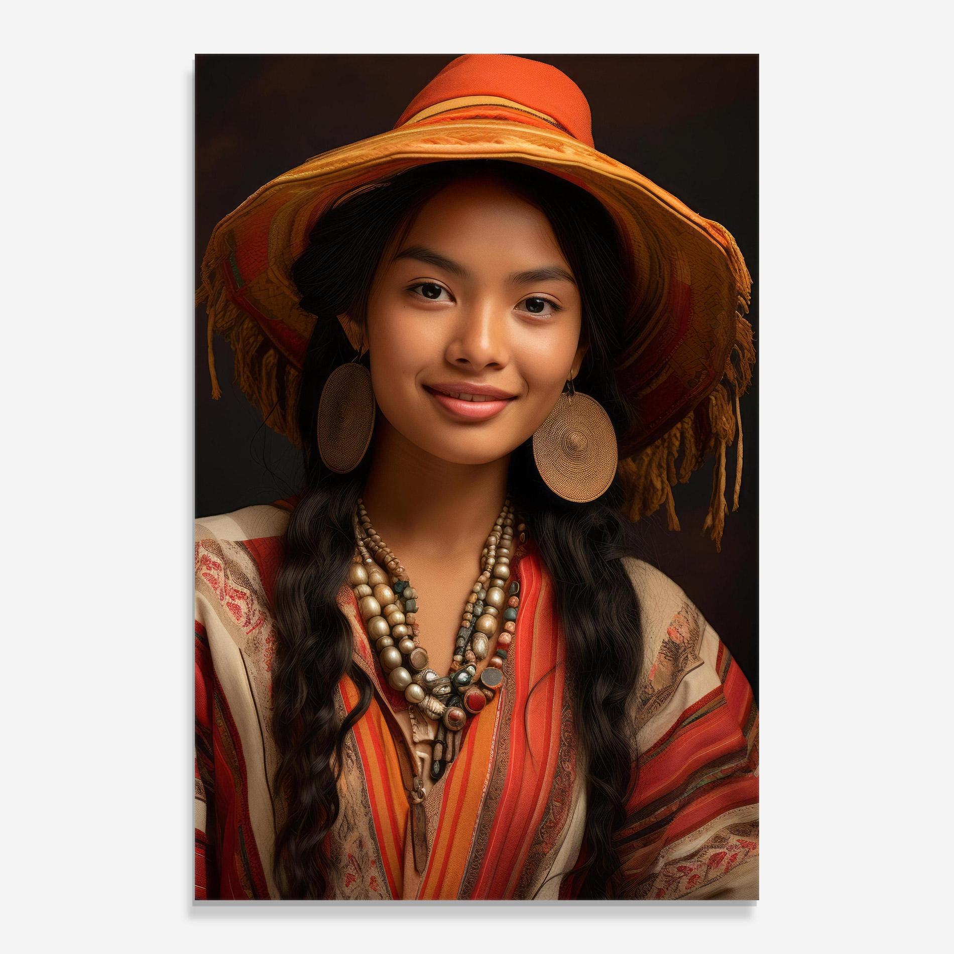 Üvegkép Colorful Earrings And Hat mockup 0